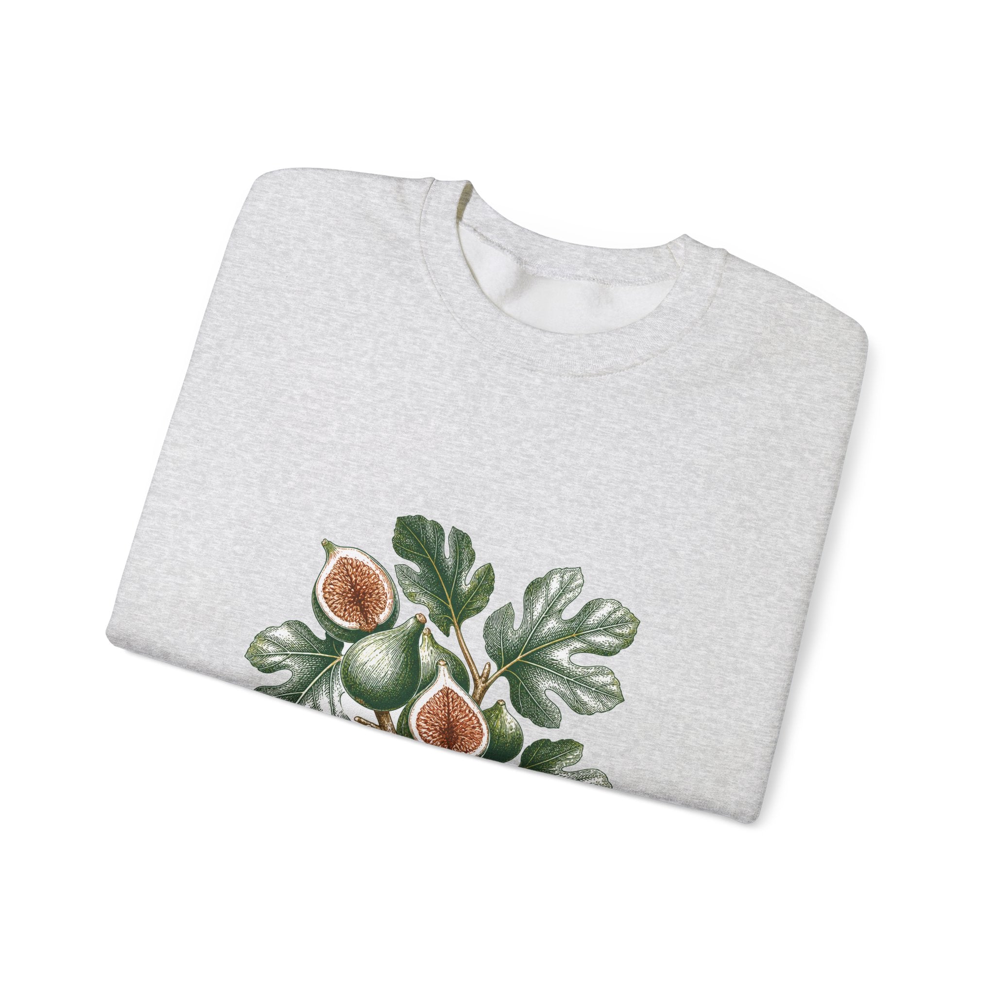 Matching Couple Sweatshirt - Olive Branch & Fig Matching Couple Premium Fleece Sweatshirt Hand-Drawn Art His Hers Anniversary Gift - Design B