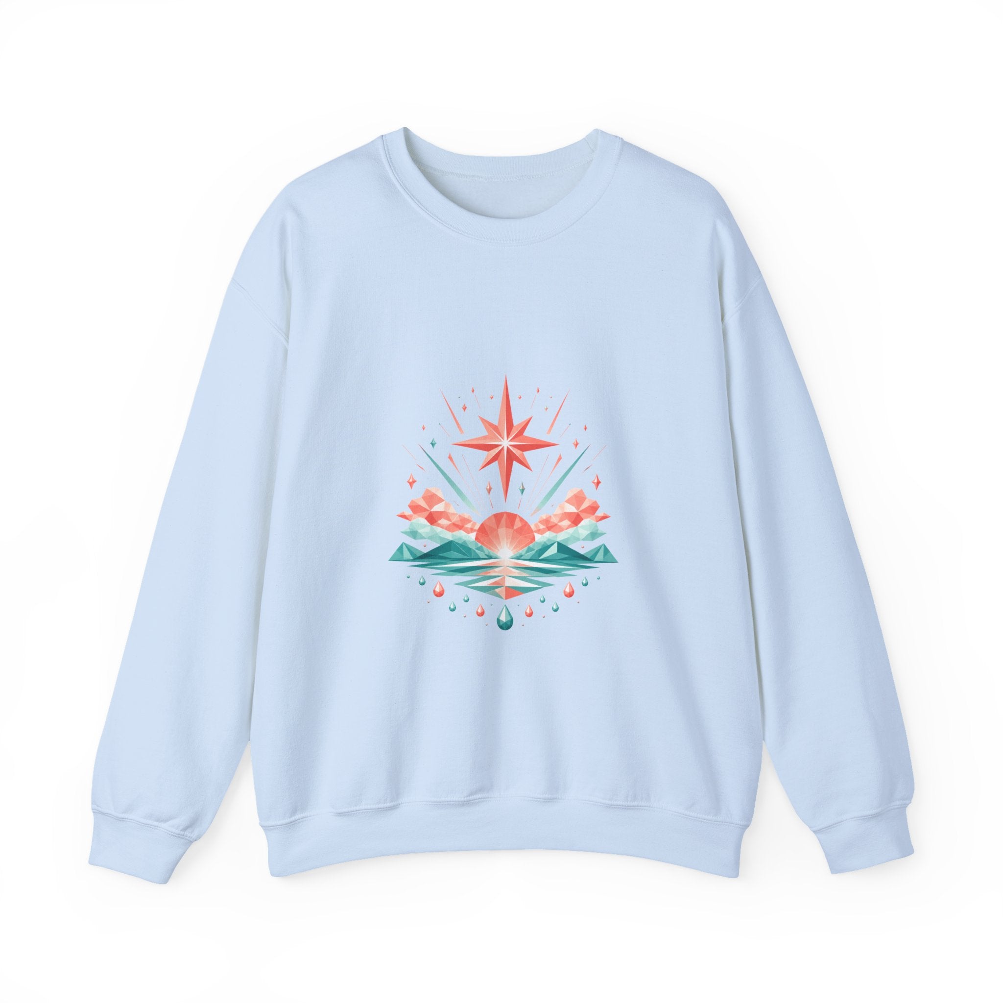 Matching Couple Sweatshirt - Evening & Morning Star Matching Couple Comfort Colors Crew Geometric Art His Hers Love Gift - Design B