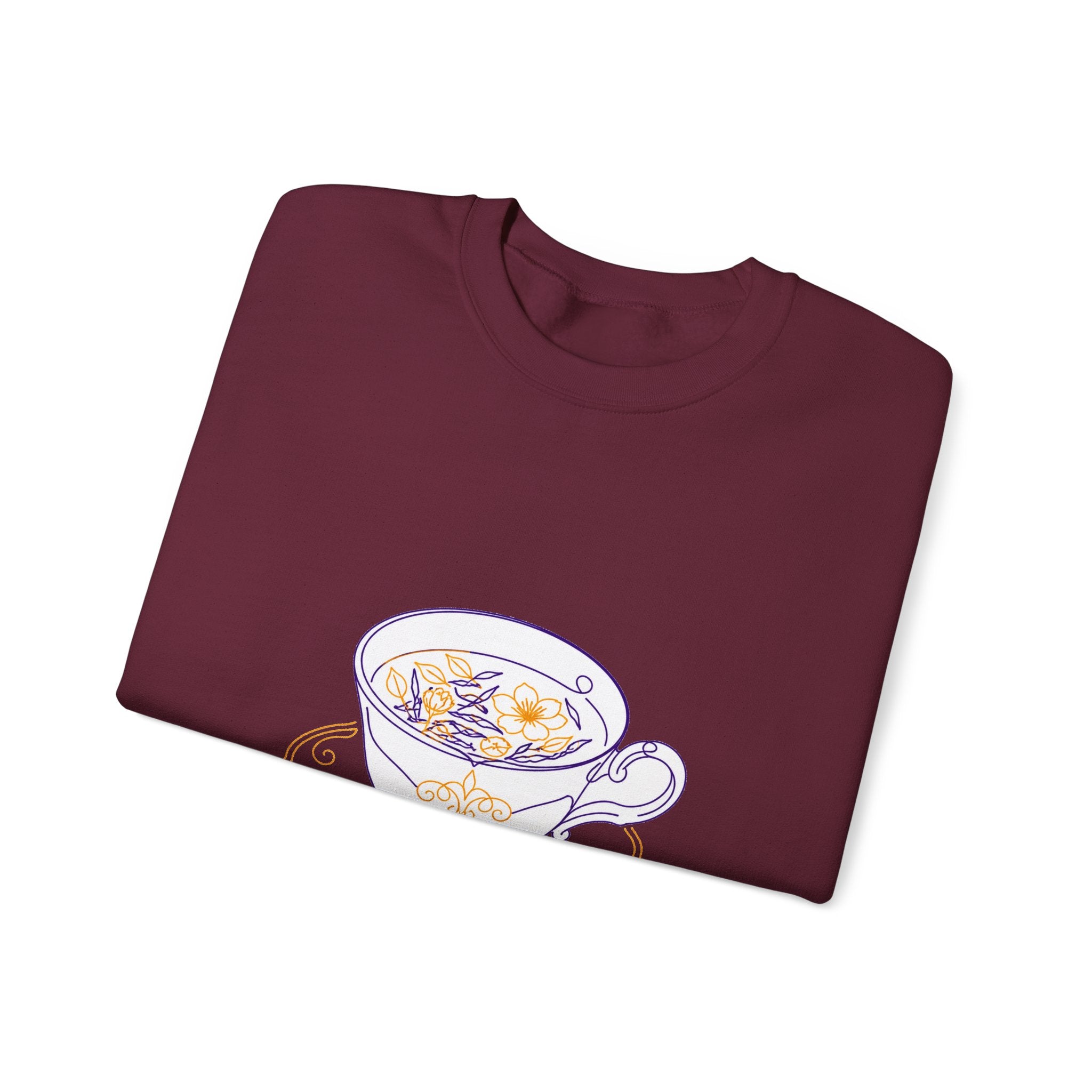 Matching Couple Sweatshirt - Coffee & Tea Matching Couple Crewneck Sweatshirt Minimalist Art His Hers Valentine Gift - Design B