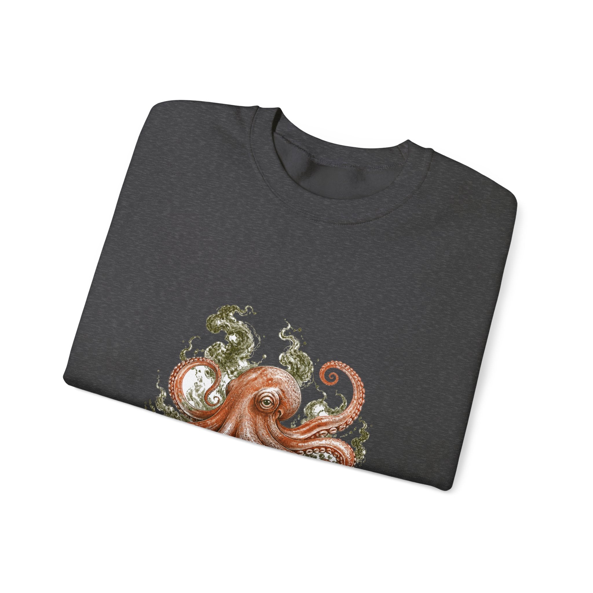 Matching Couple Sweatshirt - Octopus & Jellyfish Matching Couple Comfort Colors Crew Hand-Drawn Art His Hers Anniversary Gift - Design A