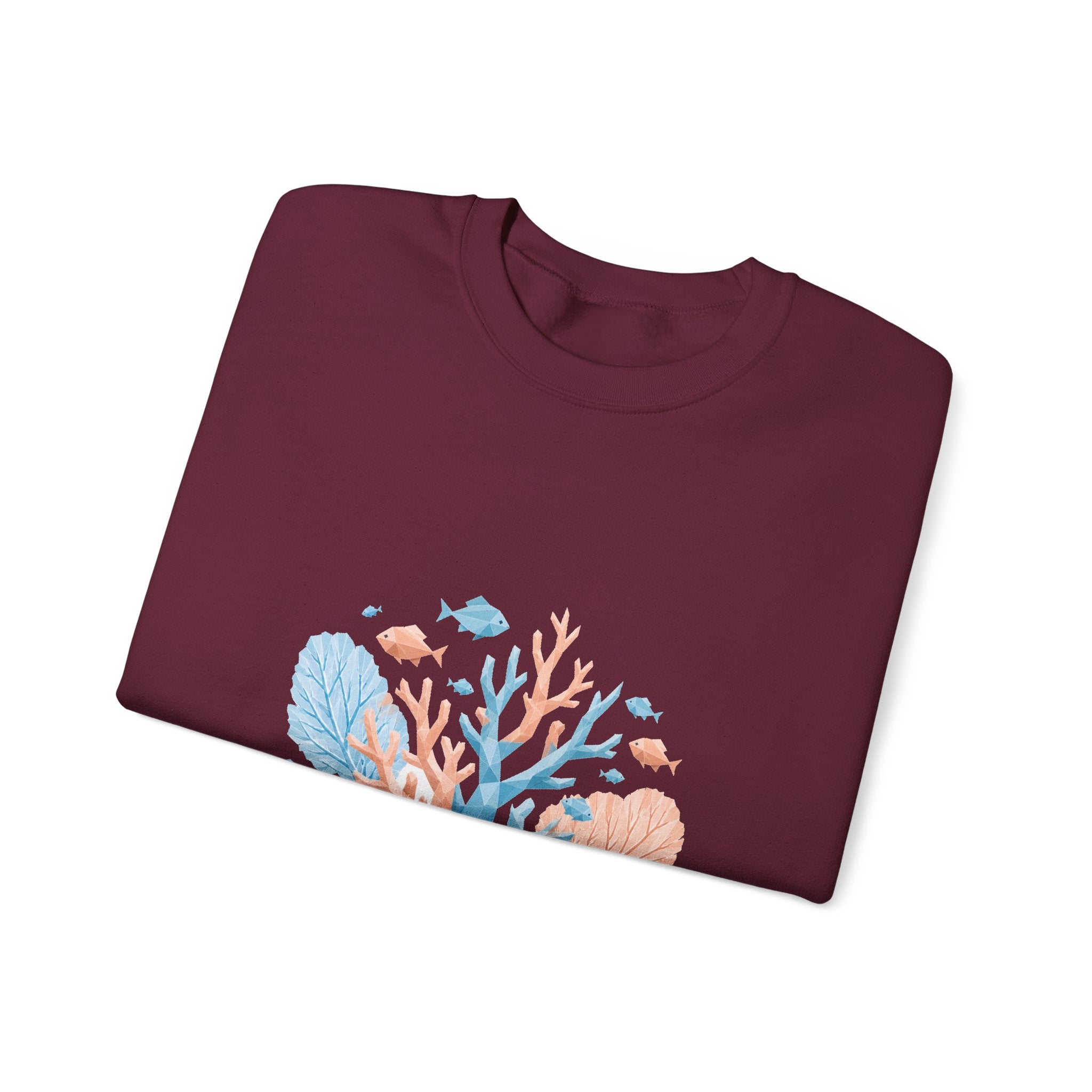 Matching Couple Sweatshirt - Coral Reef & Deep Sea Matching Couple Crewneck Sweatshirt Geometric Art His Hers Couple Gift - Design A