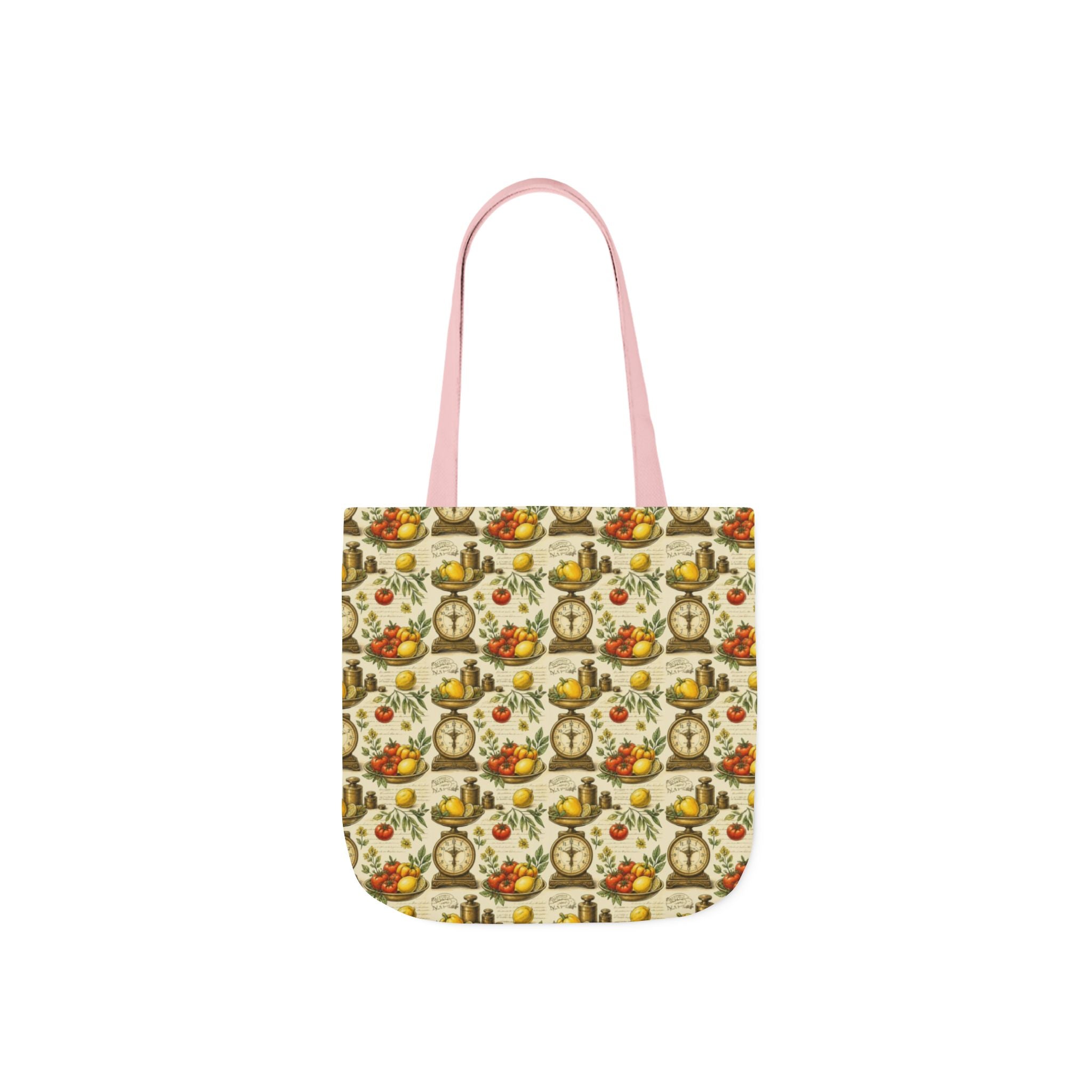 Vintage Kitchen Scale Canvas Tote Bag Mediterranean Kitchen Watercolor Design Italian Cottagecore Gift