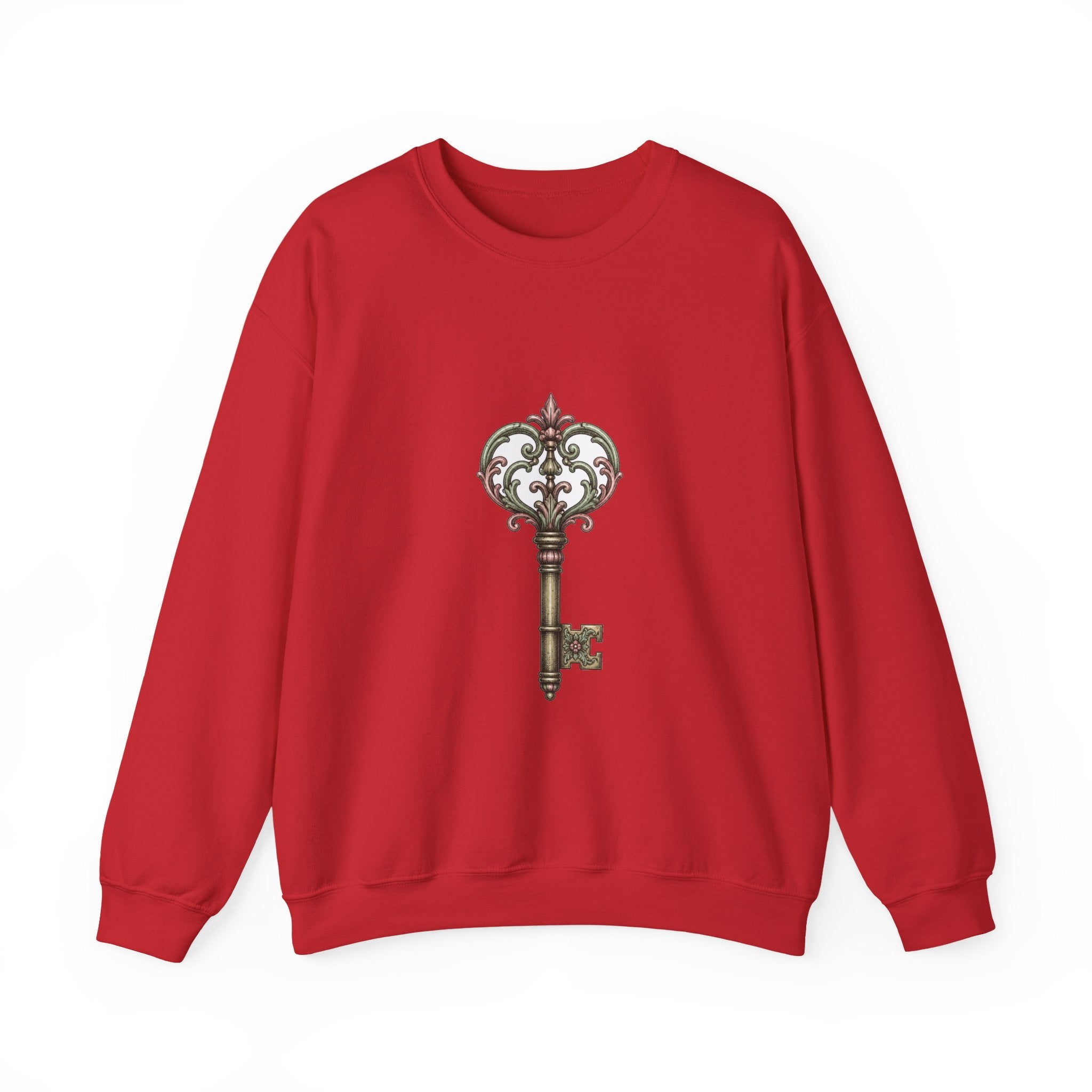 Matching Couple Sweatshirt - Key & Lock Matching Couple Crewneck Sweatshirt Hand-Drawn Art His Hers Best Friend Gift - Design A