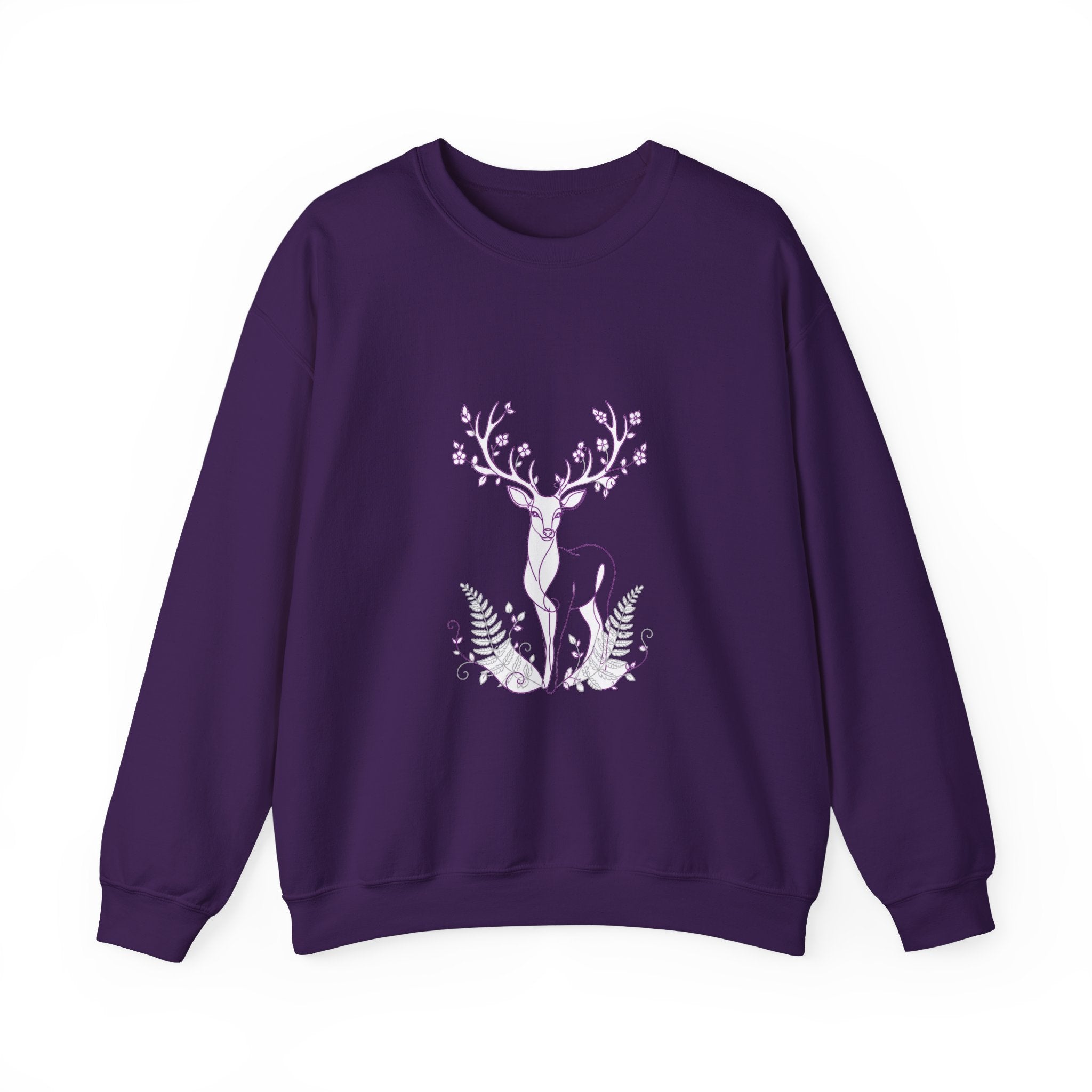 Matching Couple Sweatshirt - Bear & Deer Matching Couple Comfort Colors Crew Minimalist Art His Hers Christmas Gift - Design B