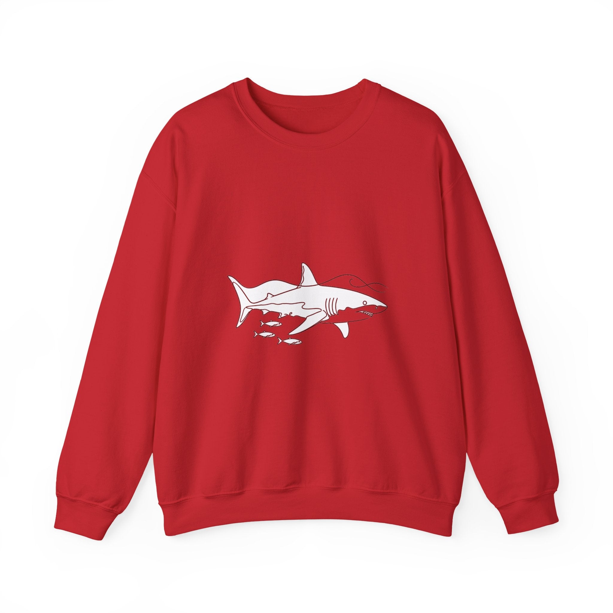 Matching Couple Sweatshirt - Shark & Dolphin Matching Couple Comfort Colors Crew Minimalist Art His Hers Christmas Gift - Design A