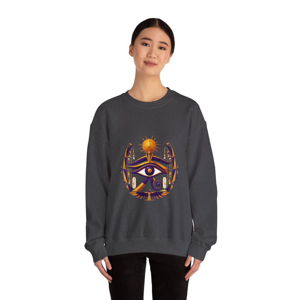 Matching Couple Sweatshirt - Eye of Ra & Horus Matching Couple Premium Fleece Sweatshirt Geometric Art His Hers Love Gift - Design A