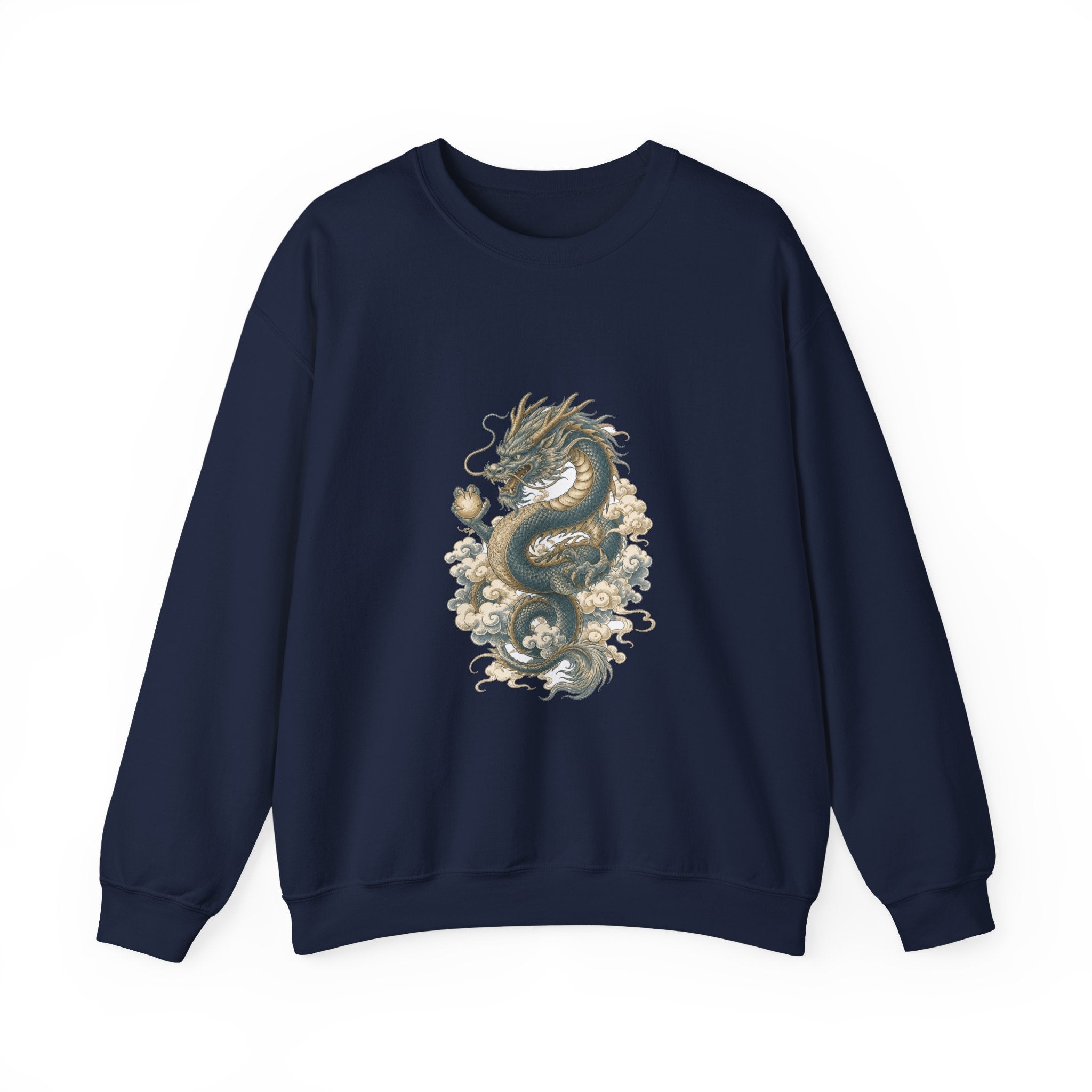 Matching Couple Sweatshirt - Dragon & Phoenix Matching Couple Crewneck Sweatshirt Hand-Drawn Art His Hers Best Friend Gift - Design A
