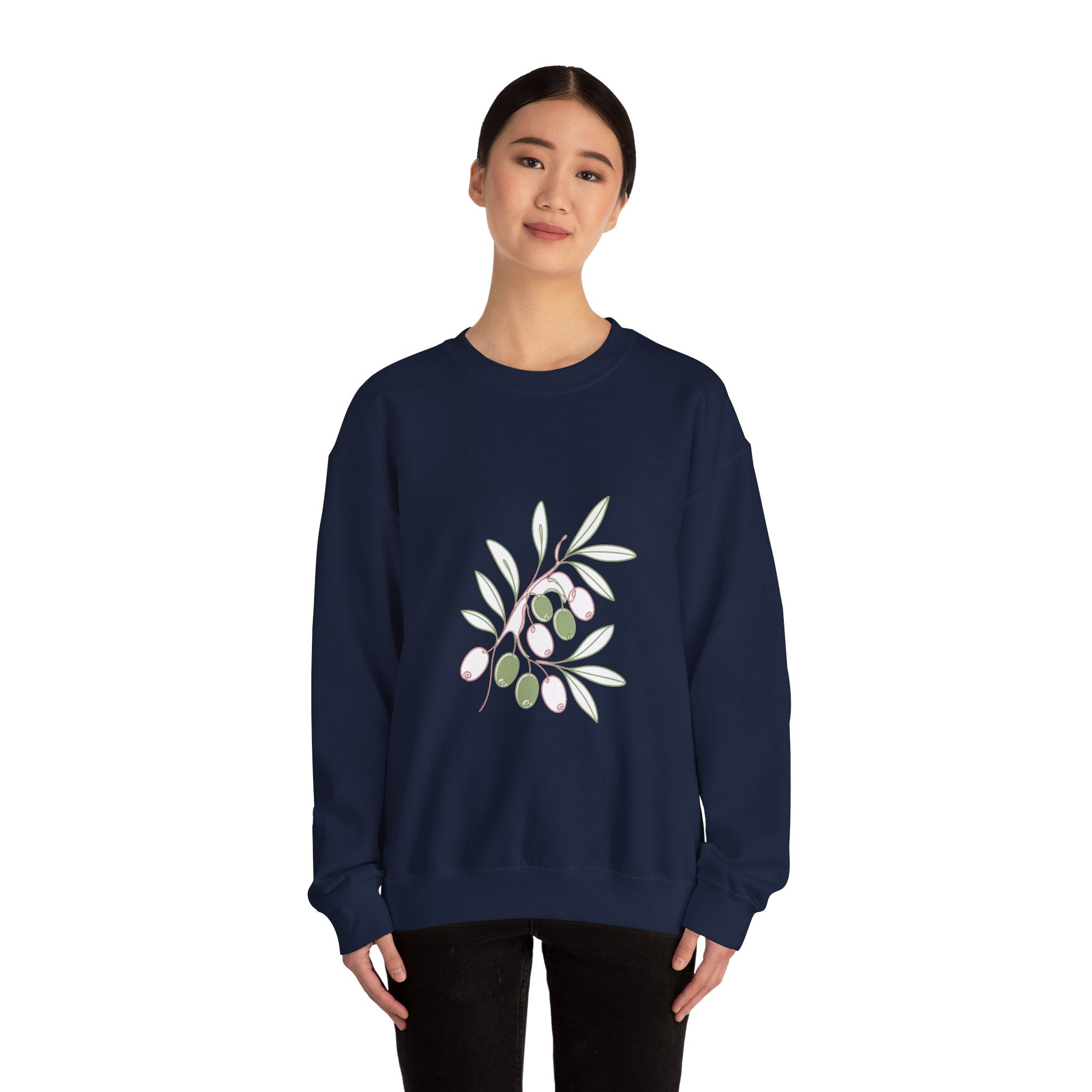 Matching Couple Sweatshirt - Olive Branch & Fig Matching Couple Comfort Colors Crew Minimalist Art His Hers Christmas Gift - Design A
