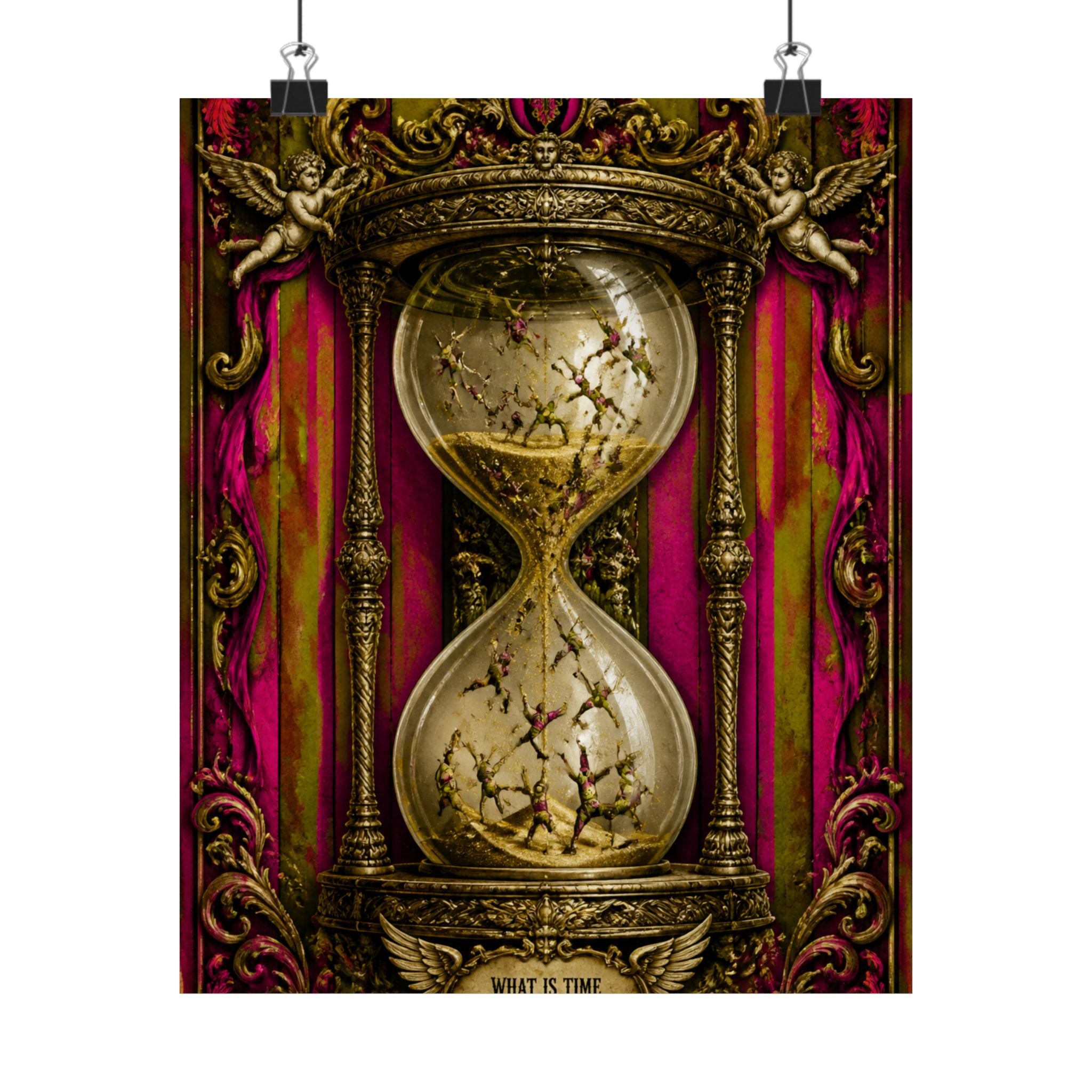 Hourglass Acrobats Wall Art Poster 24×36 Baroque Studio Decor Maximalist Print
