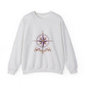 Matching Couple Sweatshirt - Compass North & South Matching Couple Comfort Colors Crew Hand-Drawn Art His Hers Anniversary Gift - Design B