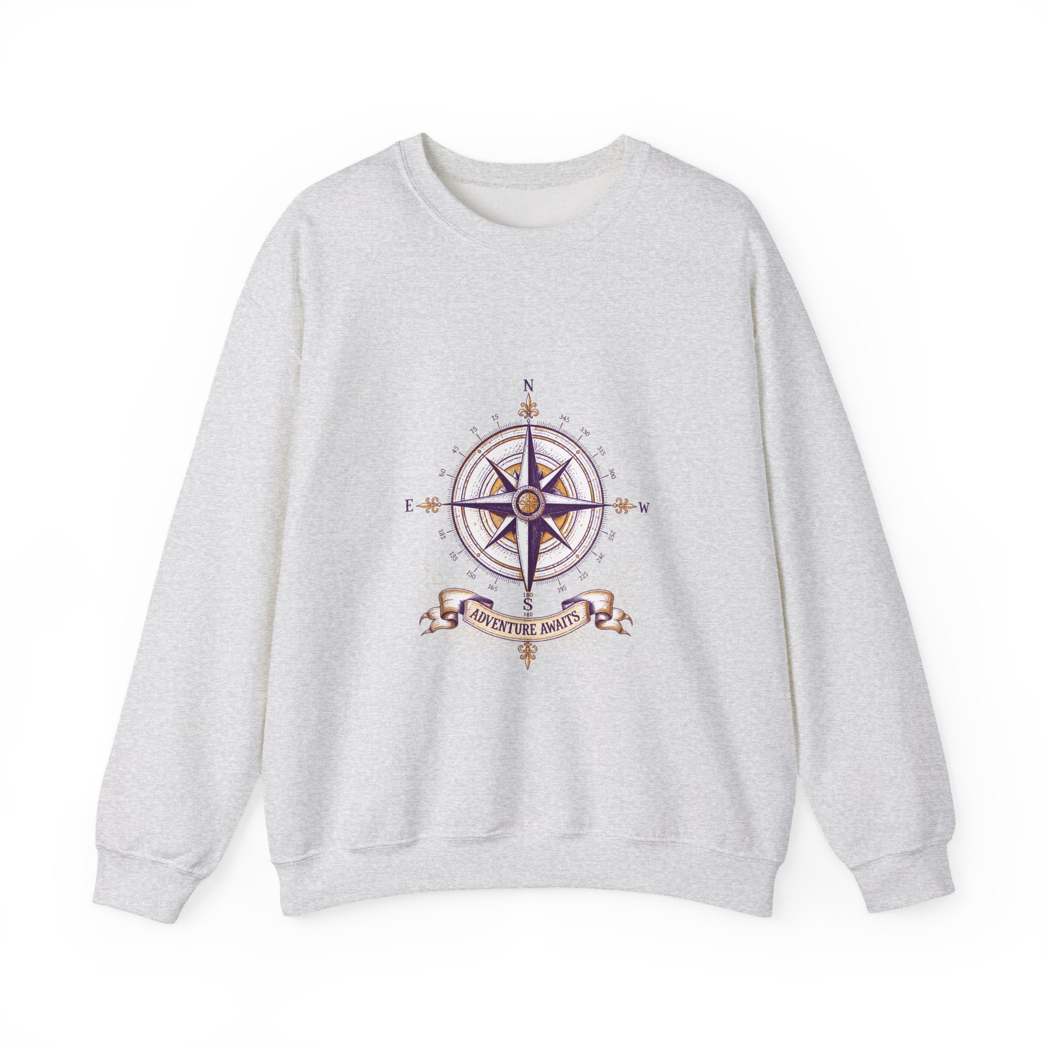 Matching Couple Sweatshirt - Compass North & South Matching Couple Comfort Colors Crew Hand-Drawn Art His Hers Anniversary Gift - Design B
