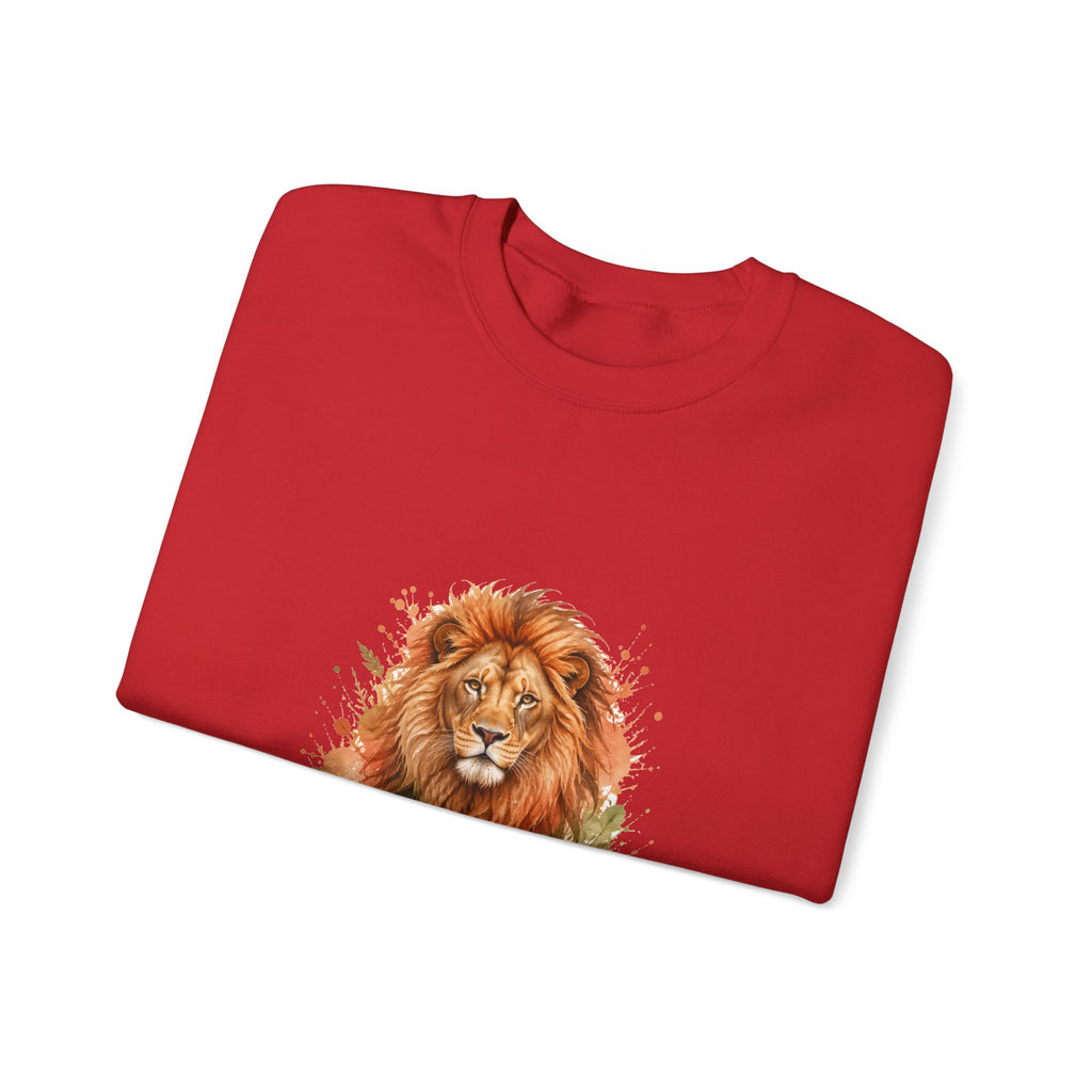 Matching Couple Sweatshirt - Lion & Lamb Matching Couple Comfort Colors Crew Watercolor Art His Hers Birthday Gift - Design A