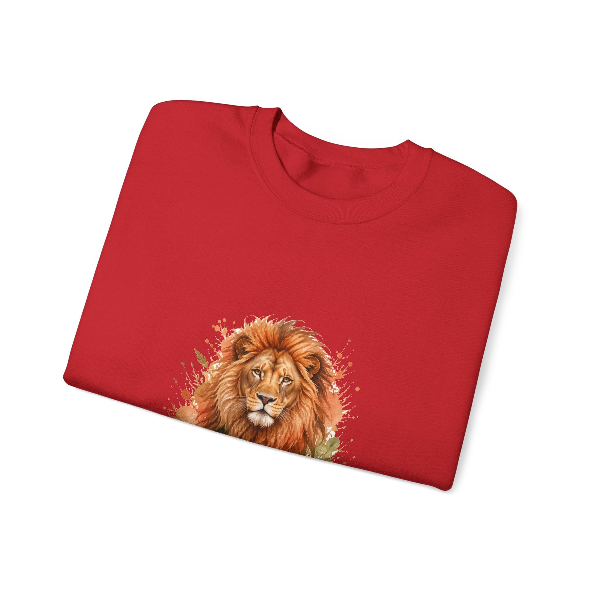 Matching Couple Sweatshirt - Lion & Lamb Matching Couple Comfort Colors Crew Watercolor Art His Hers Birthday Gift - Design A