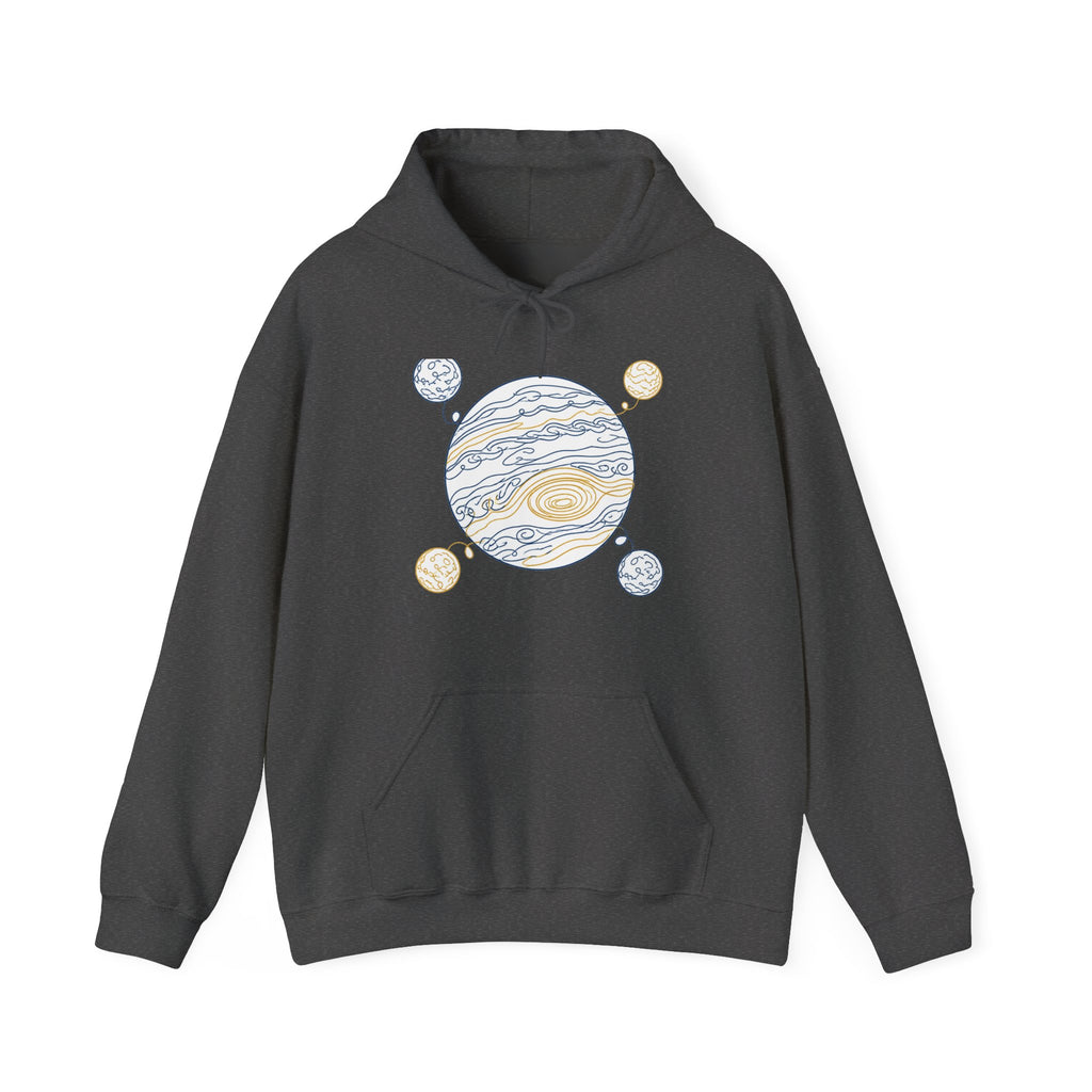 Matching Couple Sweatshirt - Saturn & Jupiter Matching Couple Hooded Sweatshirt Minimalist Art His Hers Valentine Gift - Design B