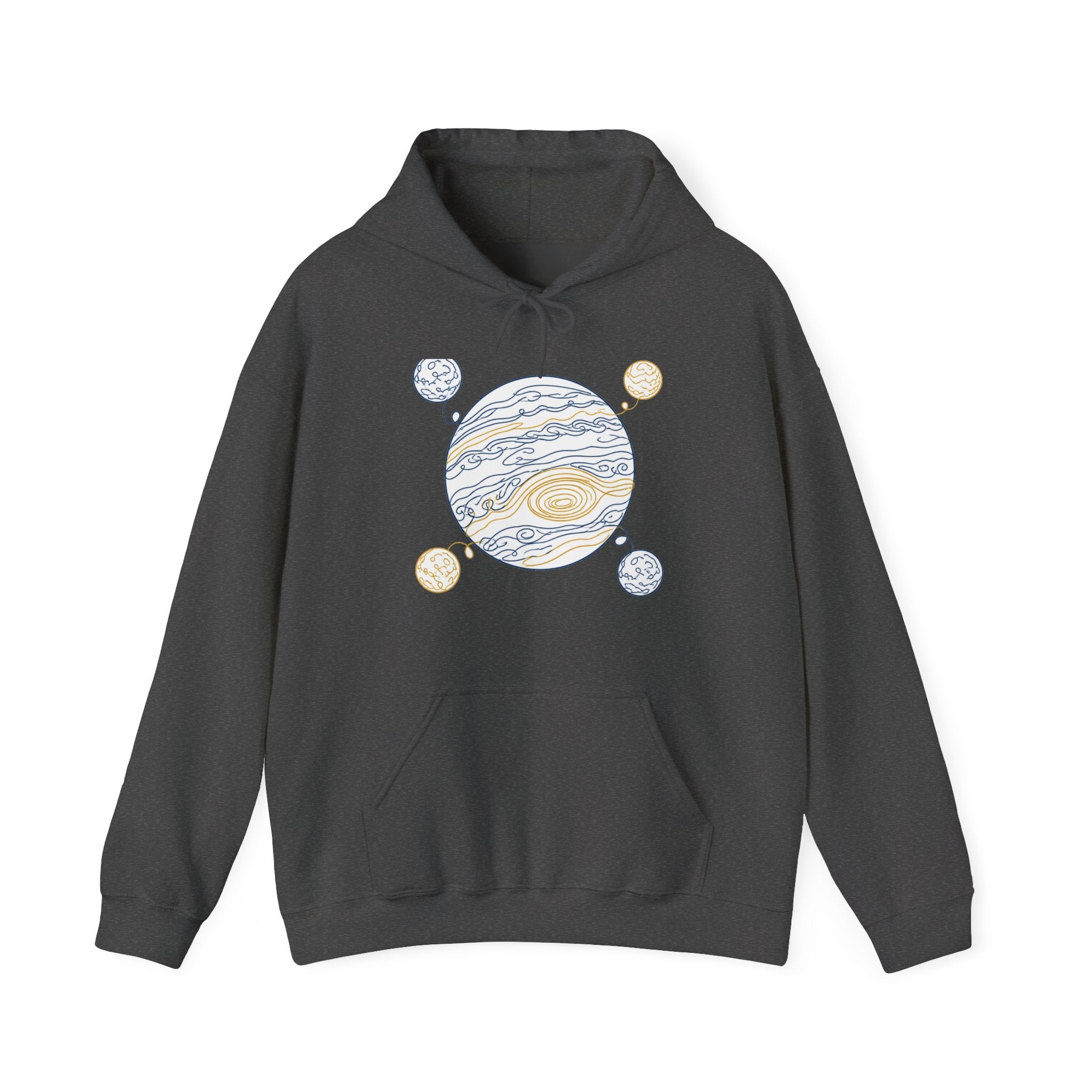 Matching Couple Sweatshirt - Saturn & Jupiter Matching Couple Hooded Sweatshirt Minimalist Art His Hers Valentine Gift - Design B