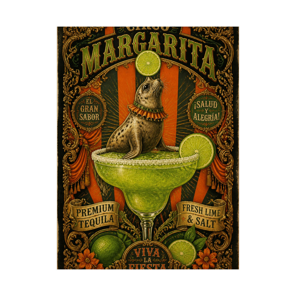 Margarita Balancing Seal Wall Art Poster 18×24 Baroque Home Office Decor Maximalist Print