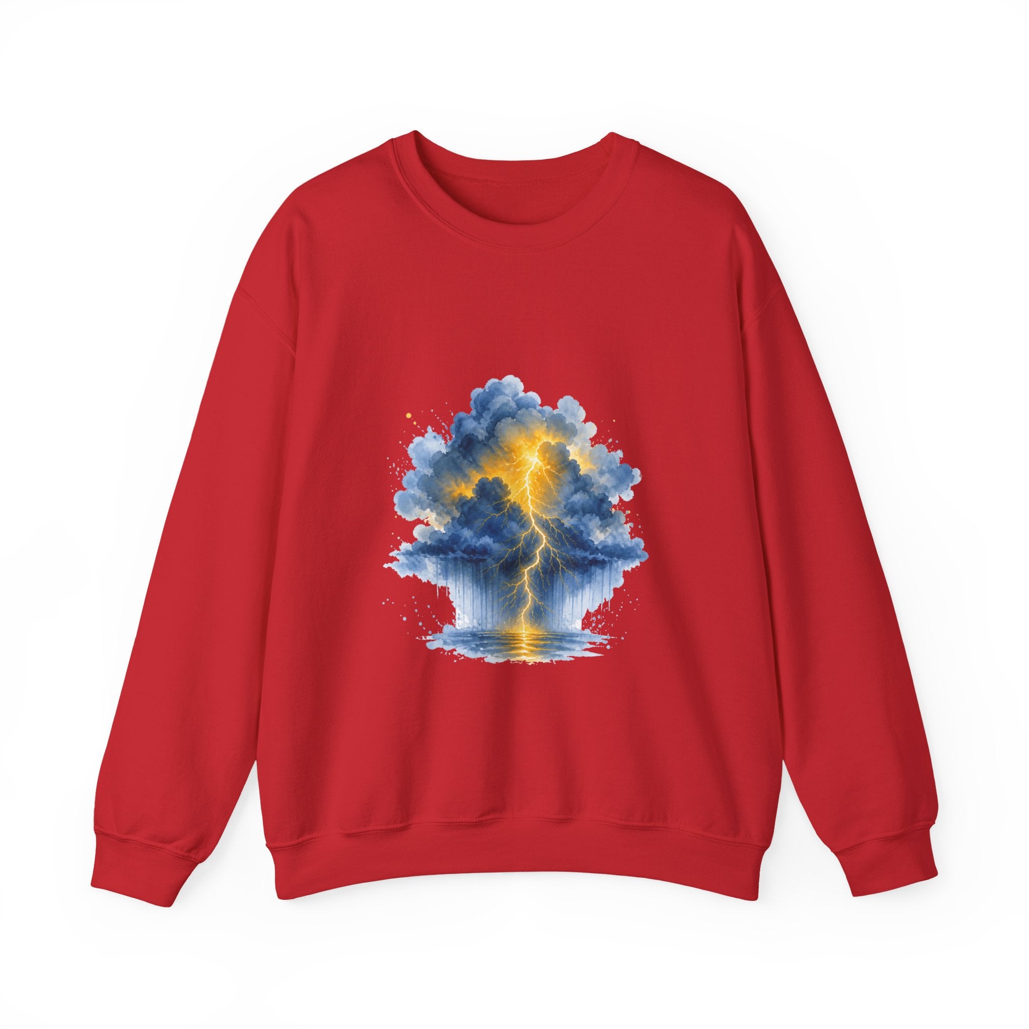 Matching Couple Sweatshirt - Storm & Rainbow Matching Couple Premium Fleece Sweatshirt Watercolor Art His Hers Birthday Gift - Design A