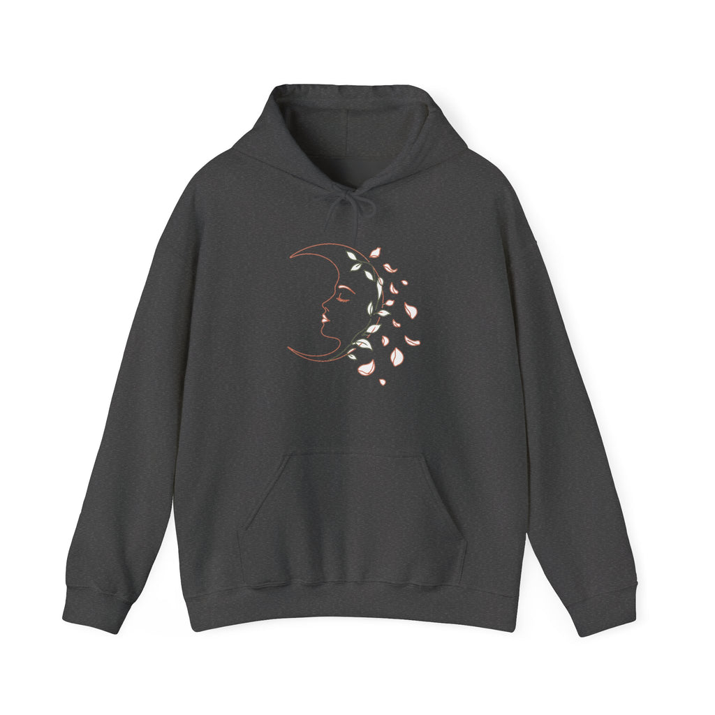 Matching Couple Sweatshirt - Waxing & Waning Moon Matching Couple Hooded Sweatshirt Minimalist Art His Hers Valentine Gift - Design B