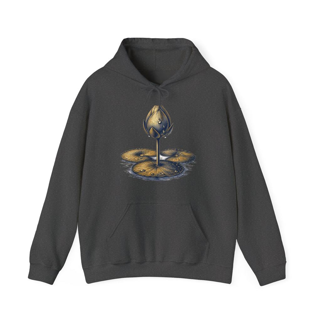 Matching Couple Sweatshirt - Open & Closed Lotus Matching Couple Hooded Sweatshirt Vintage Art His Hers Wedding Gift - Design B