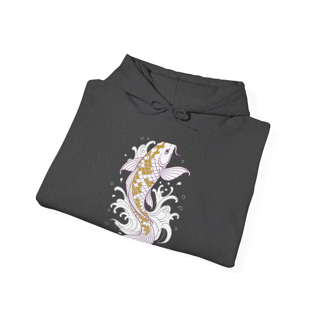 Matching Couple Sweatshirt - Koi Fish Yin Yang Matching Couple Hooded Sweatshirt Minimalist Art His Hers Valentine Gift - Design A