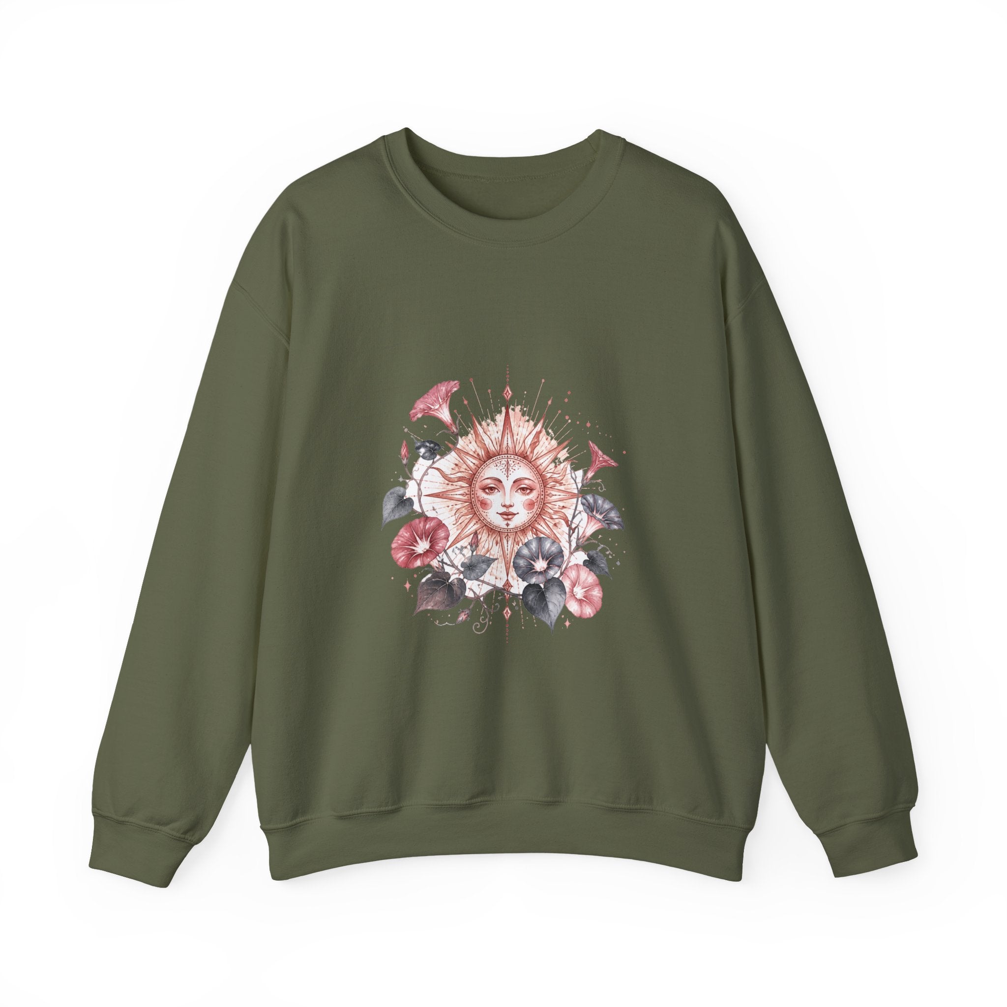 Matching Couple Sweatshirt - Sun & Moon Matching Couple Crewneck Sweatshirt Watercolor Art His Hers Engagement Gift - Design B
