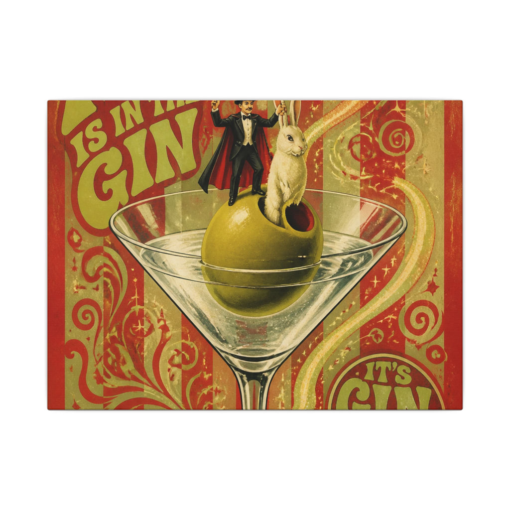 Martini Magician Wall Art Canvas 24×36 Psychedelic Dining Room Decor Maximalist Print