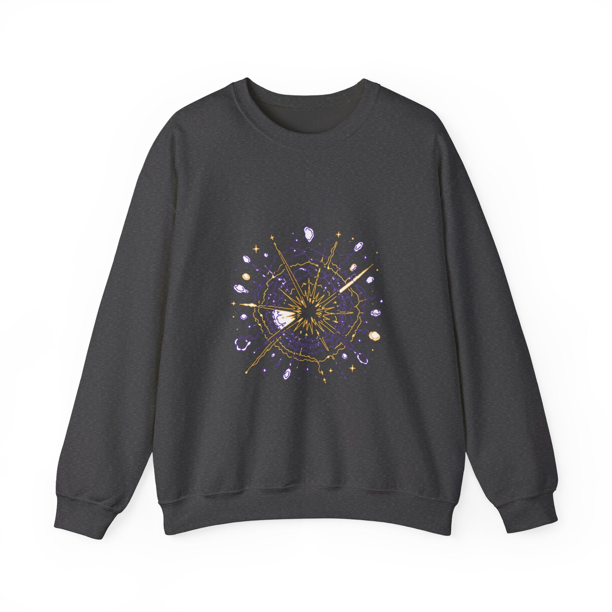 Matching Couple Sweatshirt - Galaxy & Supernova Matching Couple Crewneck Sweatshirt Minimalist Art His Hers Valentine Gift - Design B