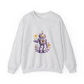 Matching Couple Sweatshirt - Robot & Heart Matching Couple Crewneck Sweatshirt Vintage Art His Hers Wedding Gift - Design A