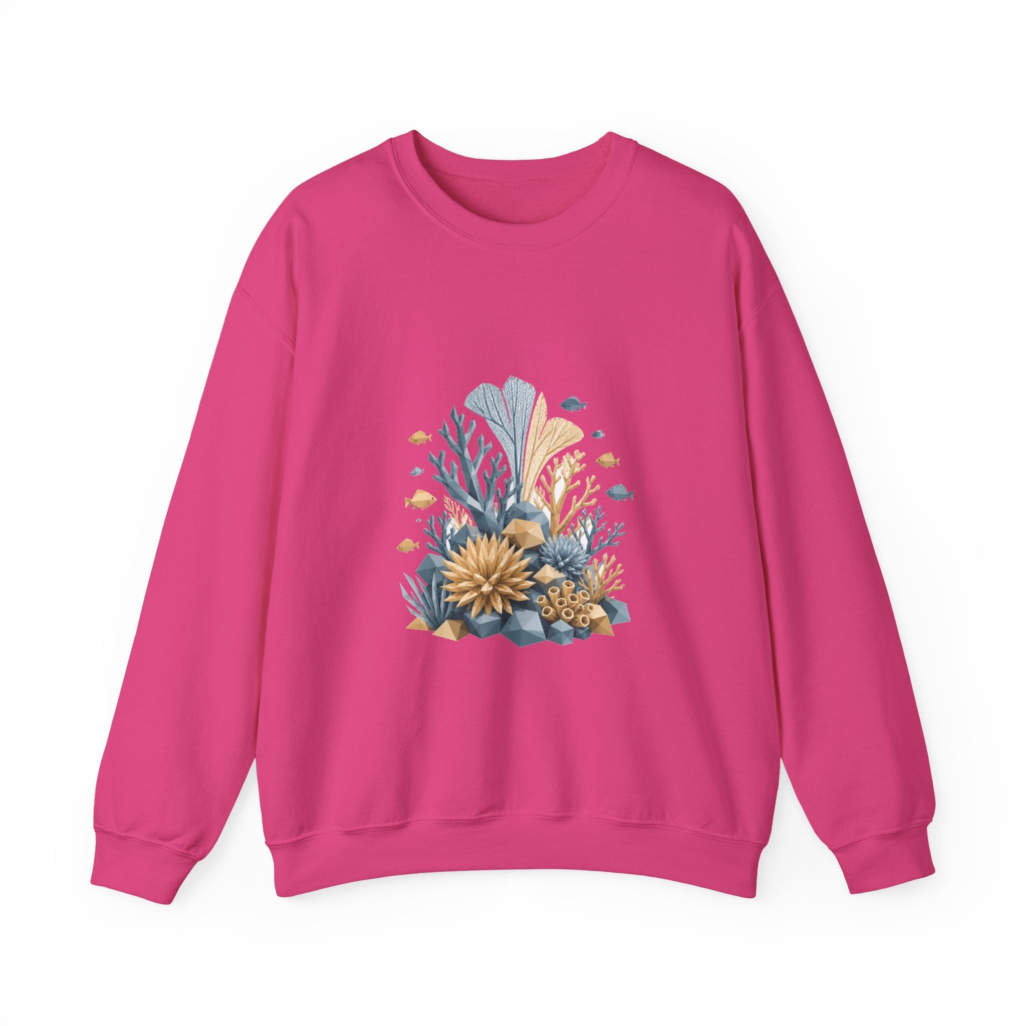 Matching Couple Sweatshirt - Coral Reef & Deep Sea Matching Couple Comfort Colors Crew Geometric Art His Hers Love Gift - Design A