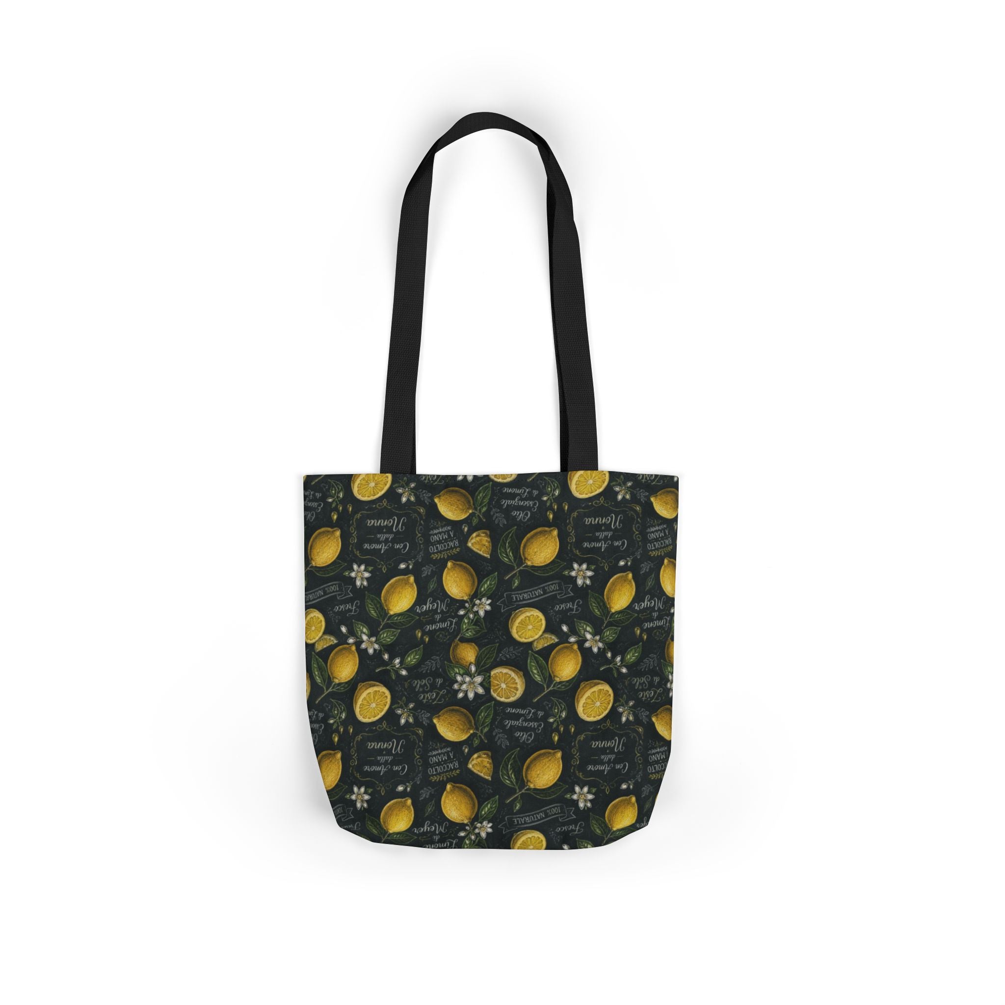 Meyer Lemons Canvas Tote Bag Mediterranean Kitchen Chalk Art Design Italian Cottagecore Gift
