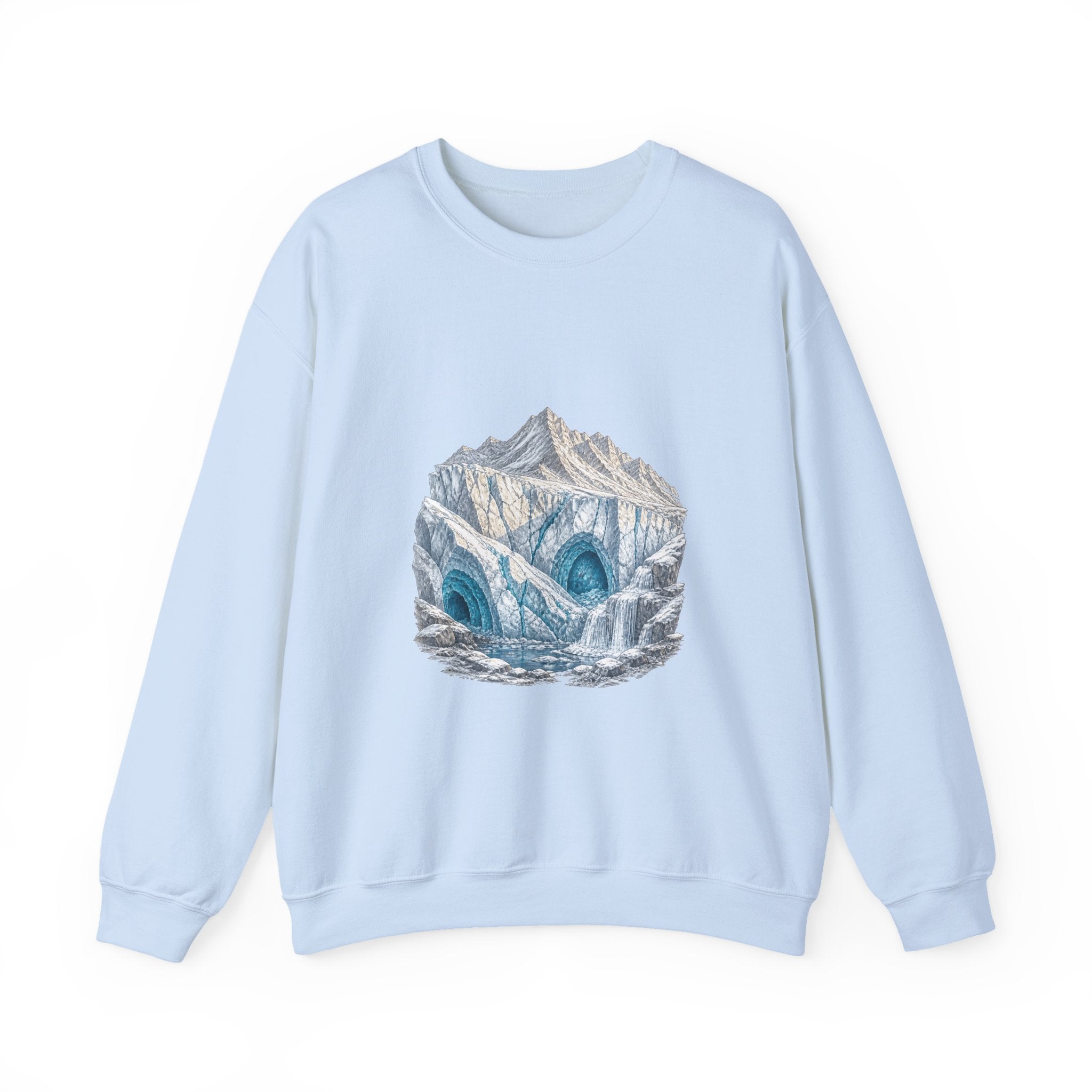 Matching Couple Sweatshirt - Volcano & Glacier Matching Couple Comfort Colors Crew Hand-Drawn Art His Hers Anniversary Gift - Design B