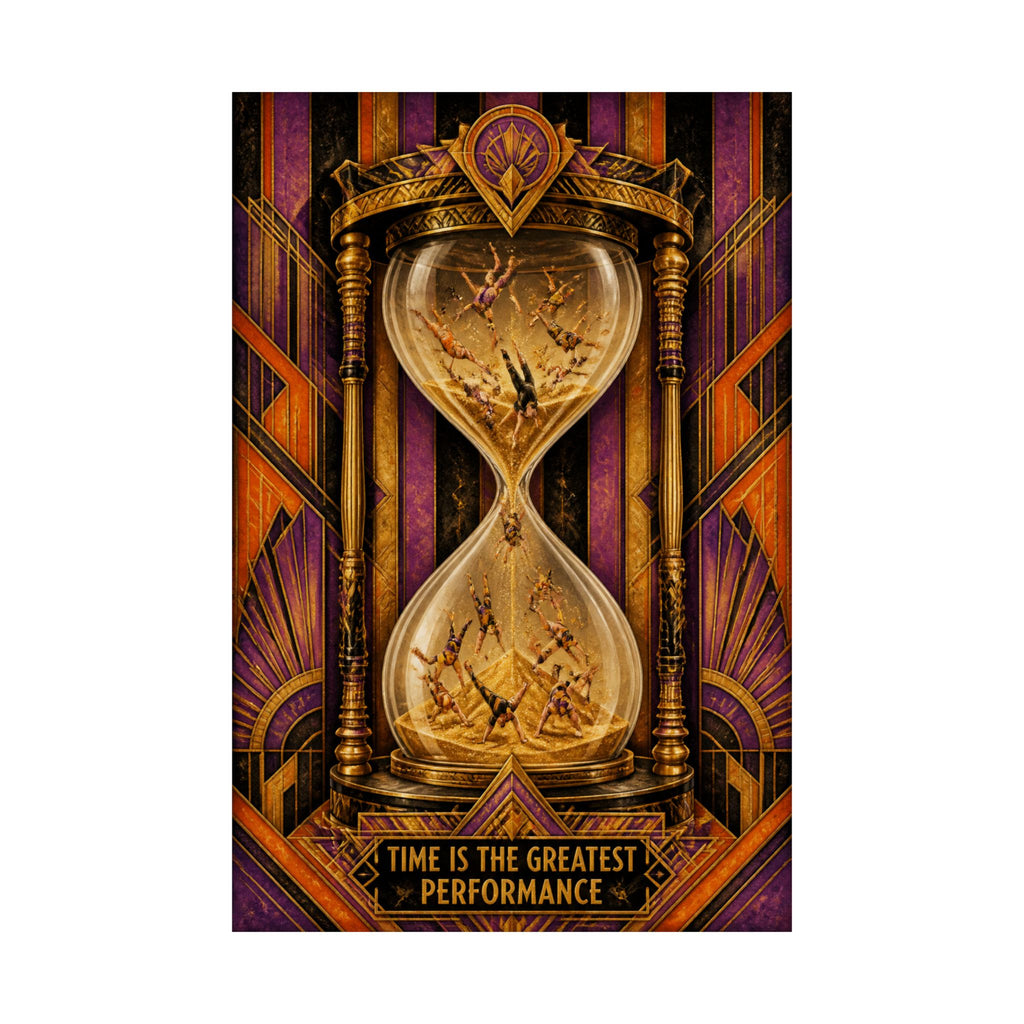 Hourglass Acrobats Wall Art Poster 18×24 Art Deco Entryway Decor Maximalist Print