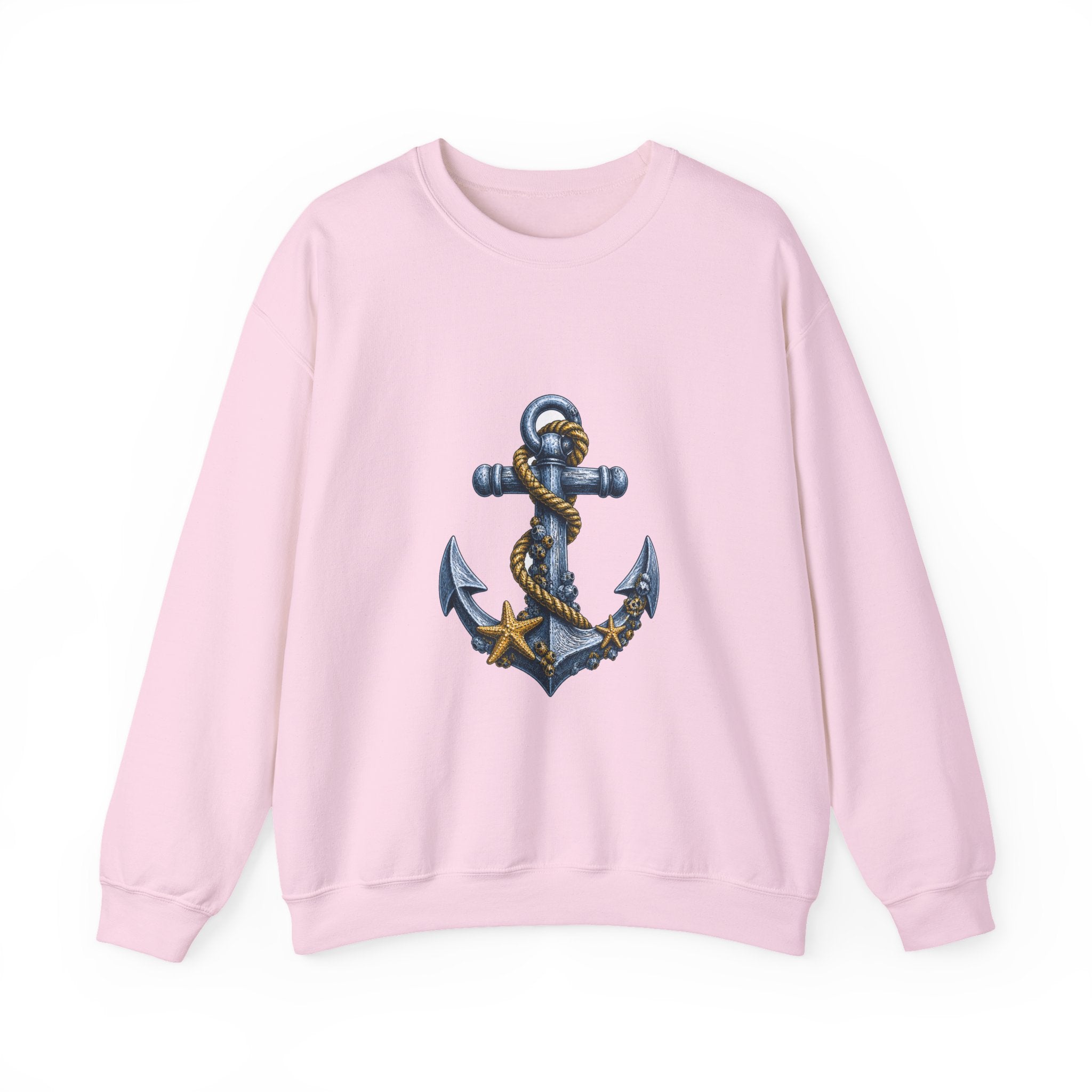 Matching Couple Sweatshirt - Anchor & Sail Matching Couple Crewneck Sweatshirt Hand-Drawn Art His Hers Best Friend Gift - Design A