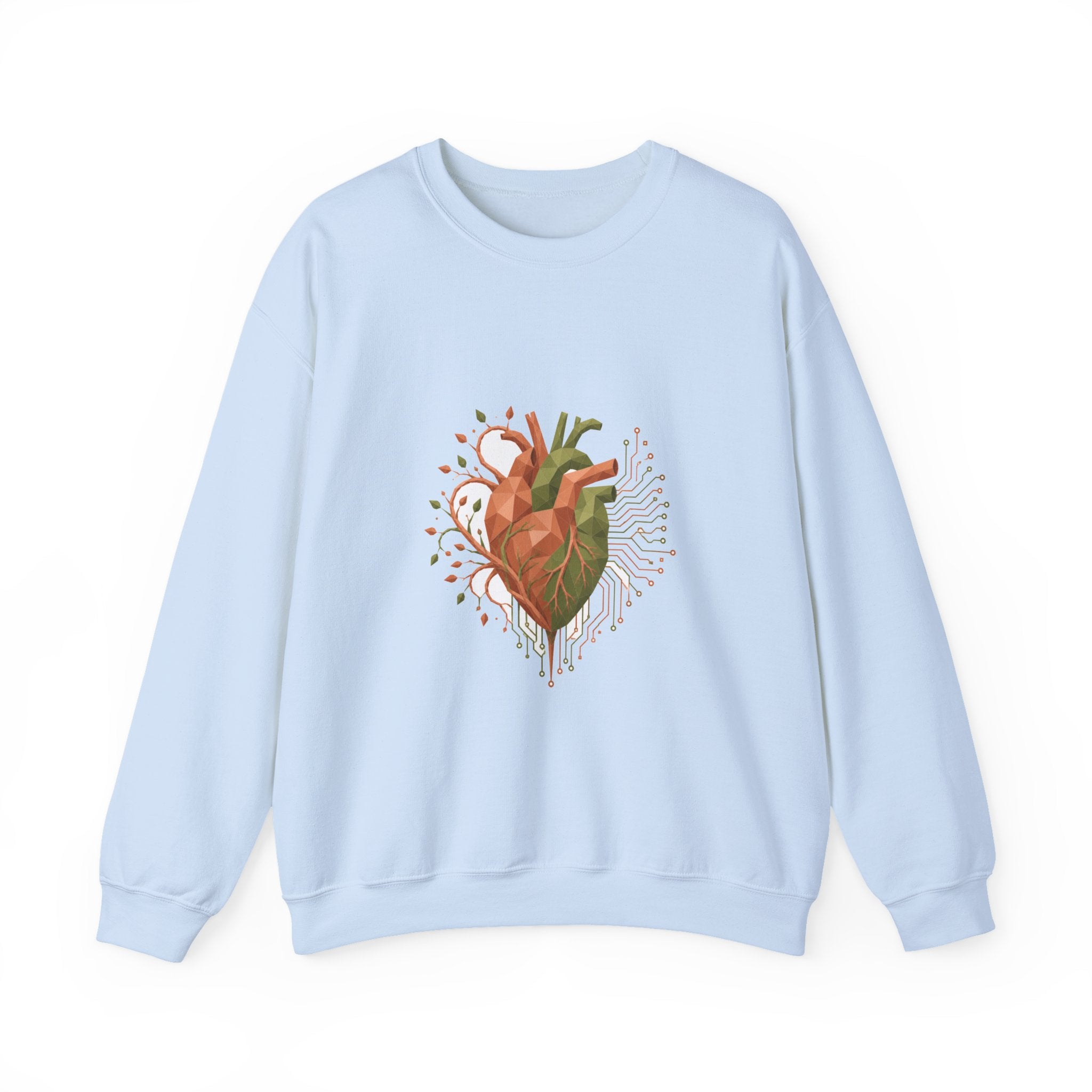 Matching Couple Sweatshirt - Robot & Heart Matching Couple Crewneck Sweatshirt Geometric Art His Hers Couple Gift - Design B