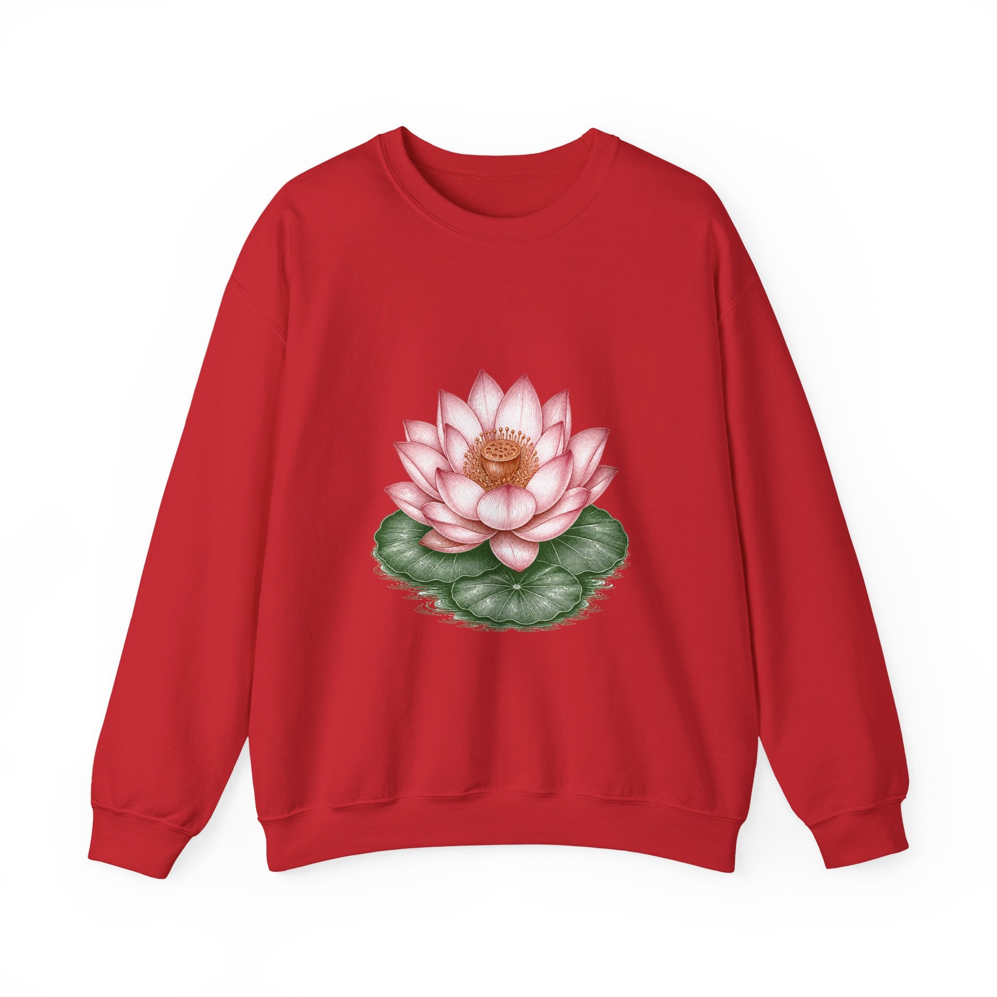 Matching Couple Sweatshirt - Open & Closed Lotus Matching Couple Comfort Colors Crew Vintage Art His Hers Honeymoon Gift - Design A