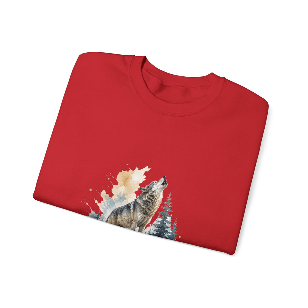 Matching Couple Sweatshirt - Wolf & Dove Matching Couple Premium Fleece Sweatshirt Watercolor Art His Hers Birthday Gift - Design A