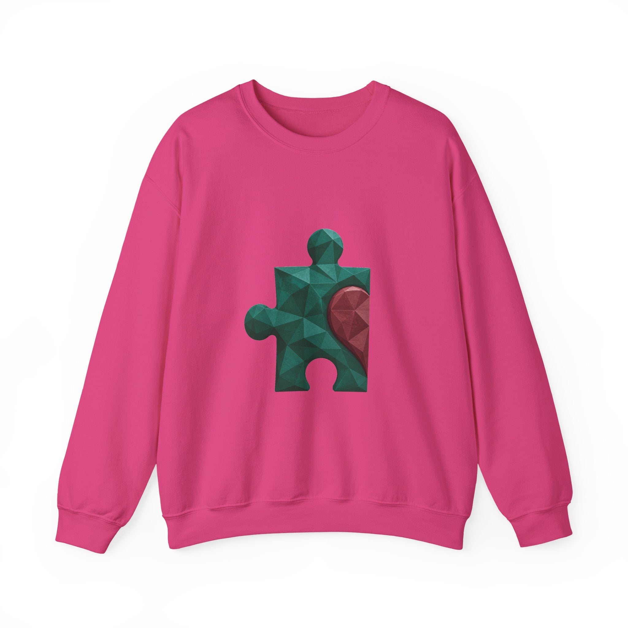 Matching Couple Sweatshirt - Puzzle Pieces Matching Couple Premium Fleece Sweatshirt Geometric Art His Hers Love Gift - Design A