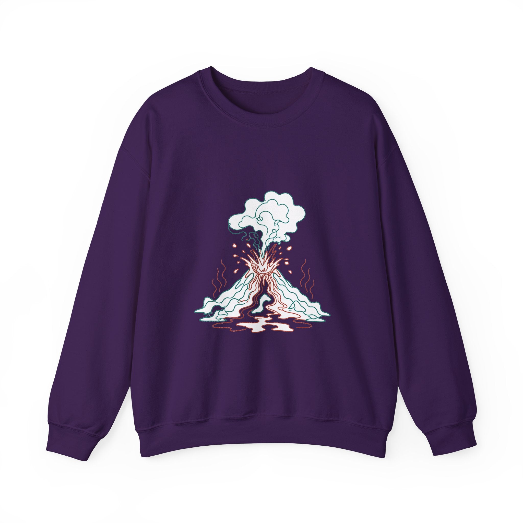 Matching Couple Sweatshirt - Volcano & Glacier Matching Couple Comfort Colors Crew Minimalist Art His Hers Christmas Gift - Design A