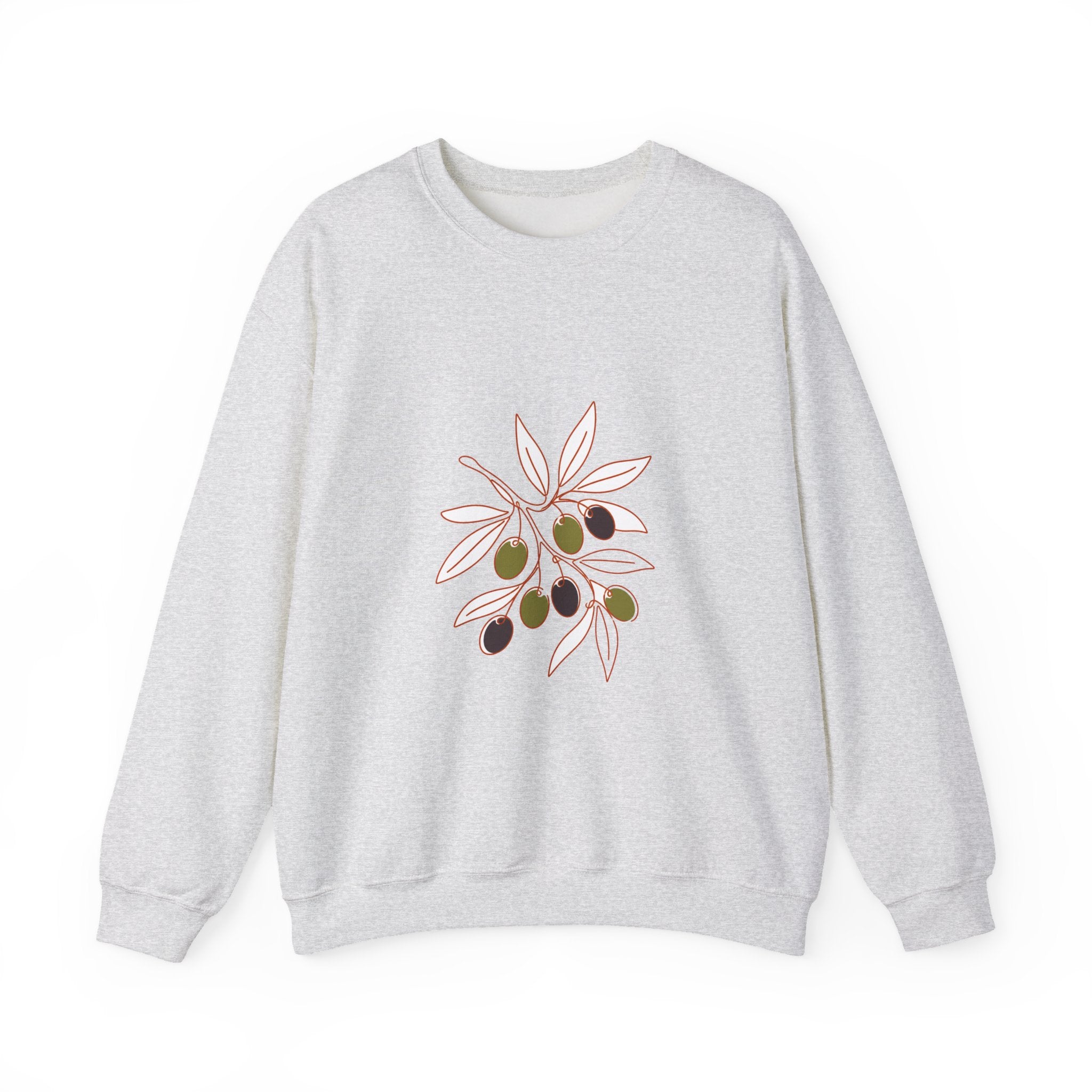Matching Couple Sweatshirt - Olive Branch & Fig Matching Couple Premium Fleece Sweatshirt Minimalist Art His Hers Christmas Gift - Design A