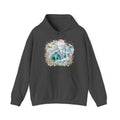 Matching Couple Sweatshirt - Volcano & Glacier Matching Couple Hooded Sweatshirt Watercolor Art His Hers Engagement Gift - Design B