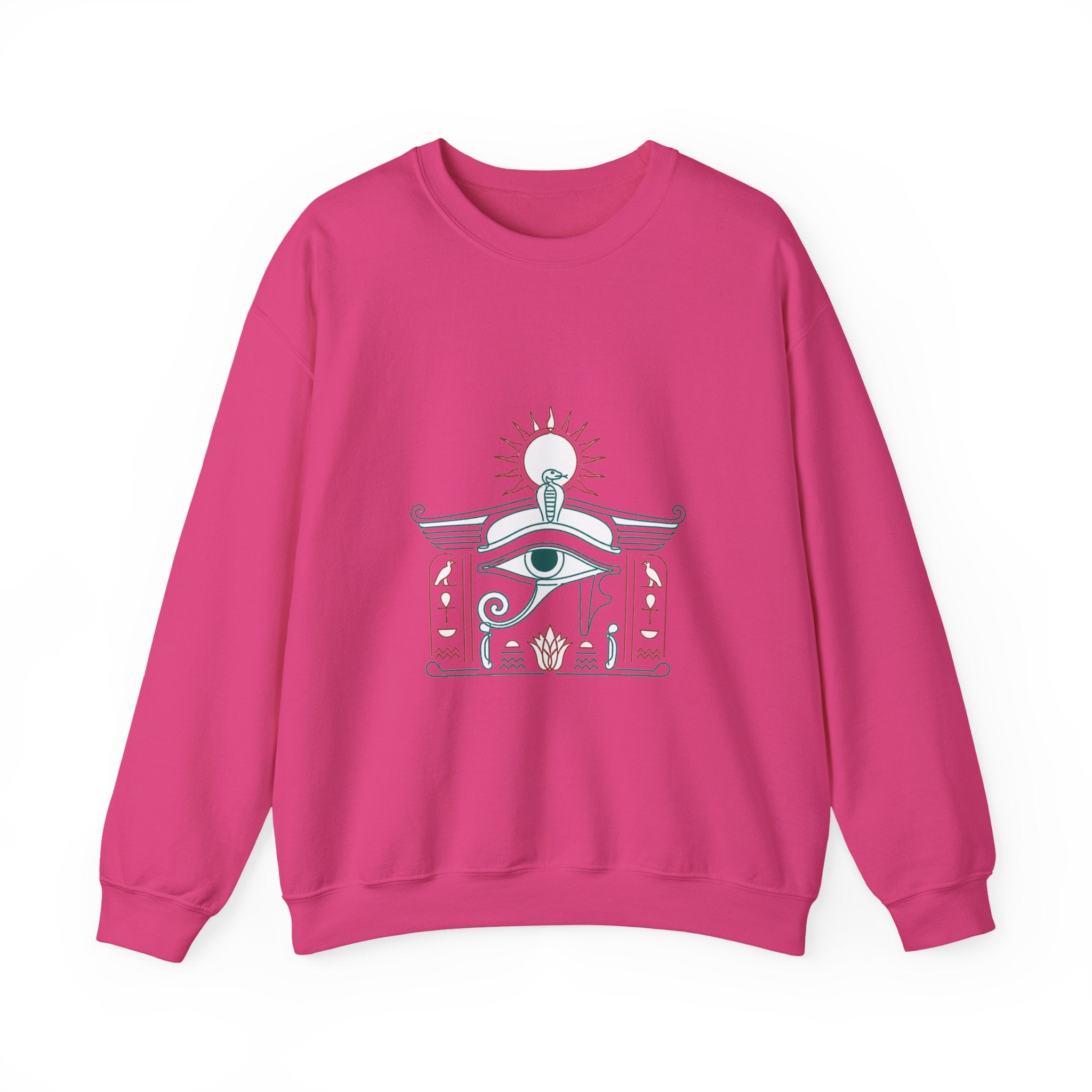 Matching Couple Sweatshirt - Eye of Ra & Horus Matching Couple Crewneck Sweatshirt Minimalist Art His Hers Valentine Gift - Design A