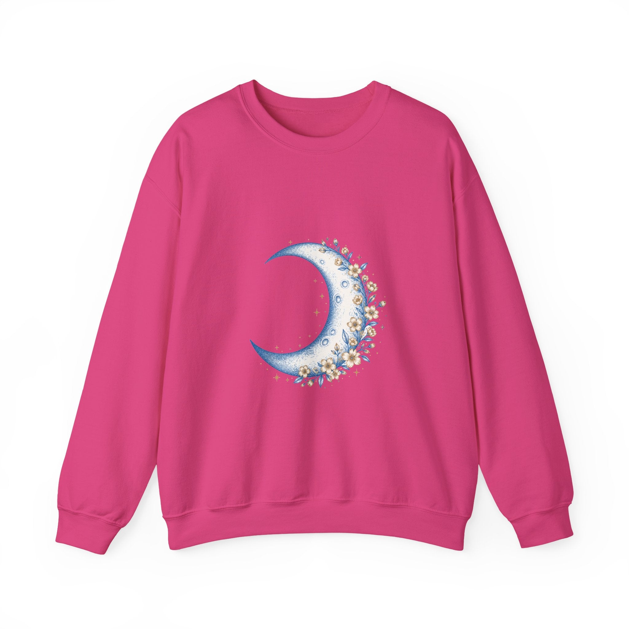 Matching Couple Sweatshirt - Waxing & Waning Moon Matching Couple Crewneck Sweatshirt Hand-Drawn Art His Hers Best Friend Gift - Design A