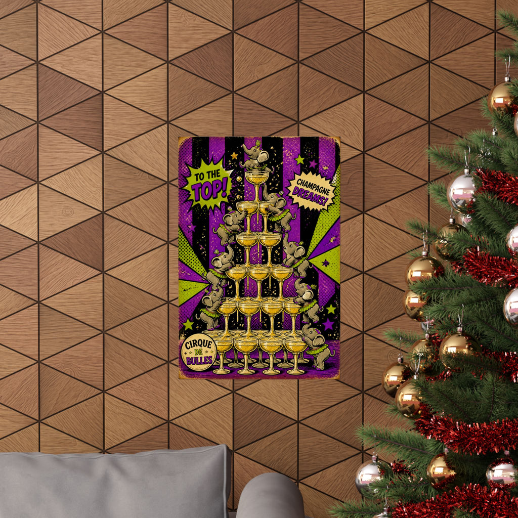 Champagne Tower Elephants Wall Art Poster 18×24 Pop Art Living Room Decor Maximalist Print
