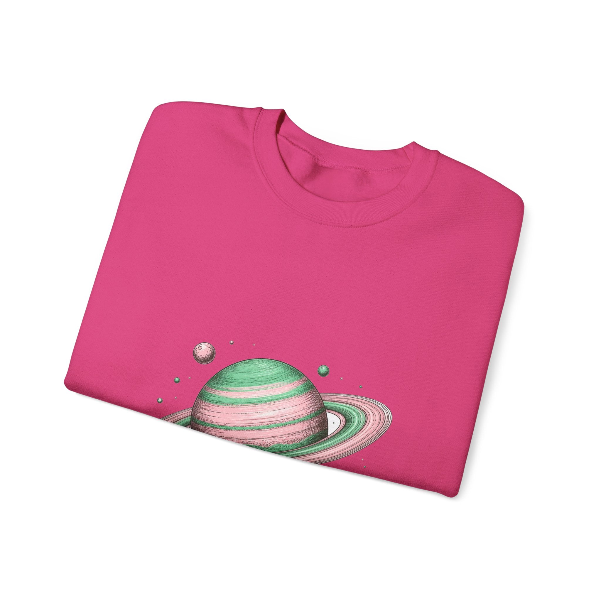 Matching Couple Sweatshirt - Saturn & Jupiter Matching Couple Premium Fleece Sweatshirt Hand-Drawn Art His Hers Anniversary Gift - Design A