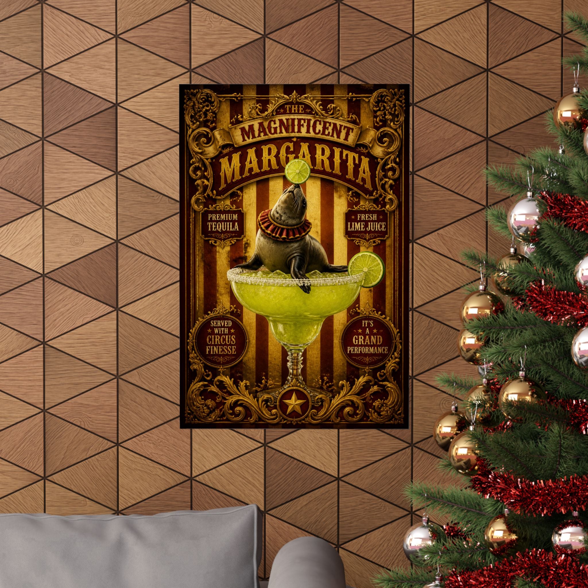 Margarita Balancing Seal Wall Art Poster 24×36 Baroque Studio Decor Maximalist Print