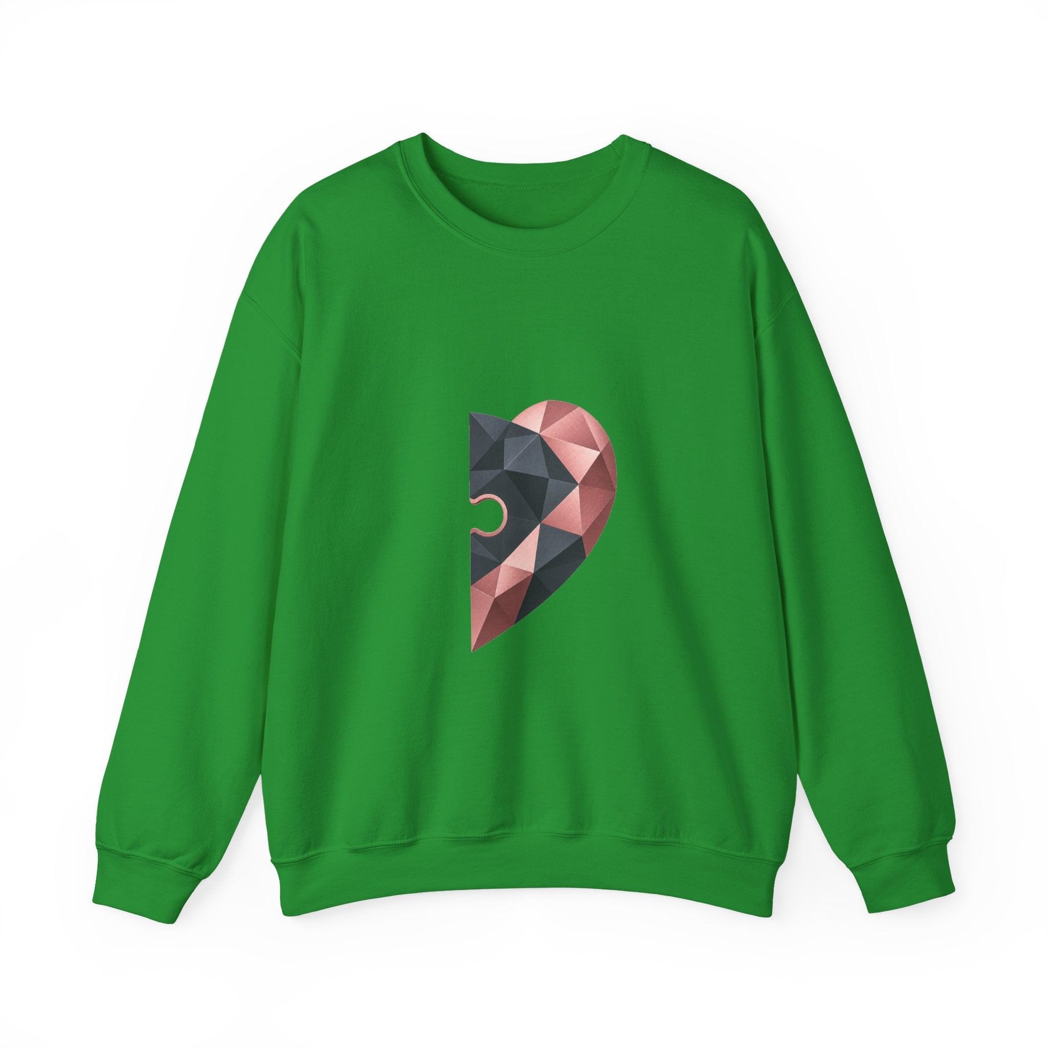 Matching Couple Sweatshirt - Puzzle Pieces Matching Couple Comfort Colors Crew Geometric Art His Hers Love Gift - Design B