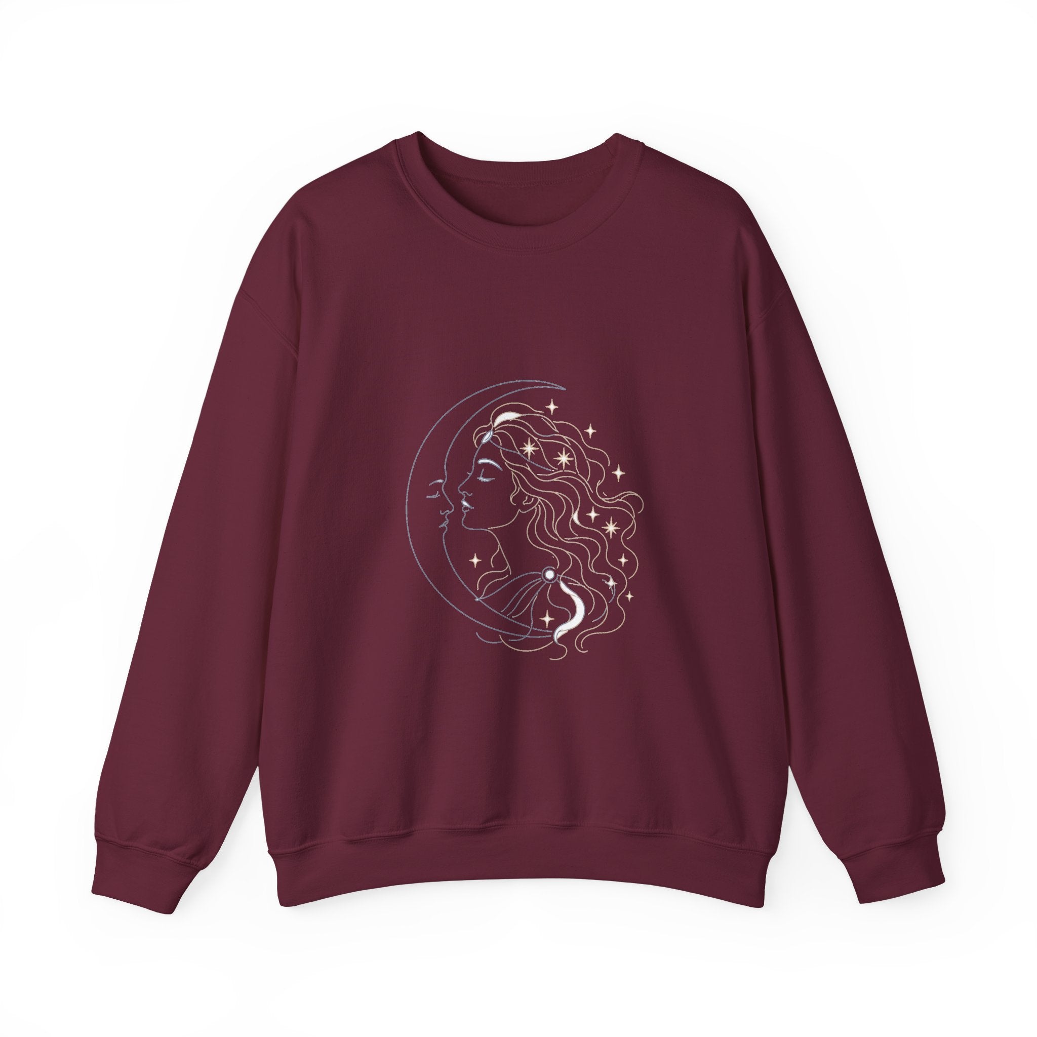 Matching Couple Sweatshirt - Helios & Selene Matching Couple Comfort Colors Crew Minimalist Art His Hers Christmas Gift - Design B