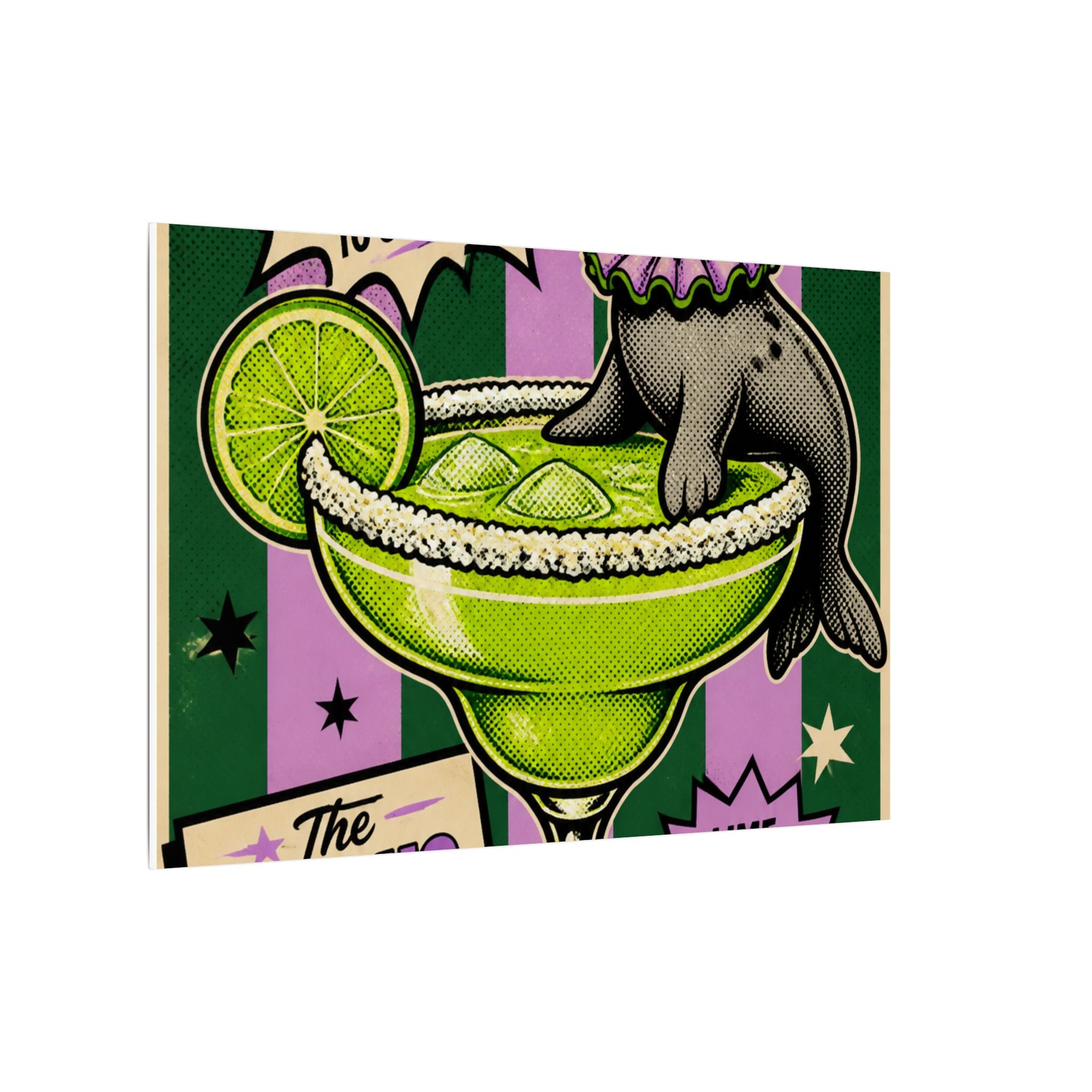 Margarita Balancing Seal Wall Art Canvas 16×20 Pop Art Living Room Decor Maximalist Print