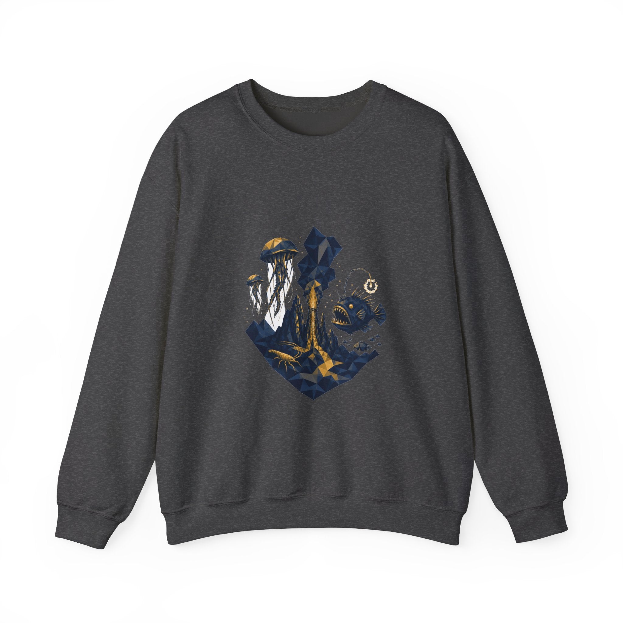 Matching Couple Sweatshirt - Coral Reef & Deep Sea Matching Couple Premium Fleece Sweatshirt Geometric Art His Hers Love Gift - Design B