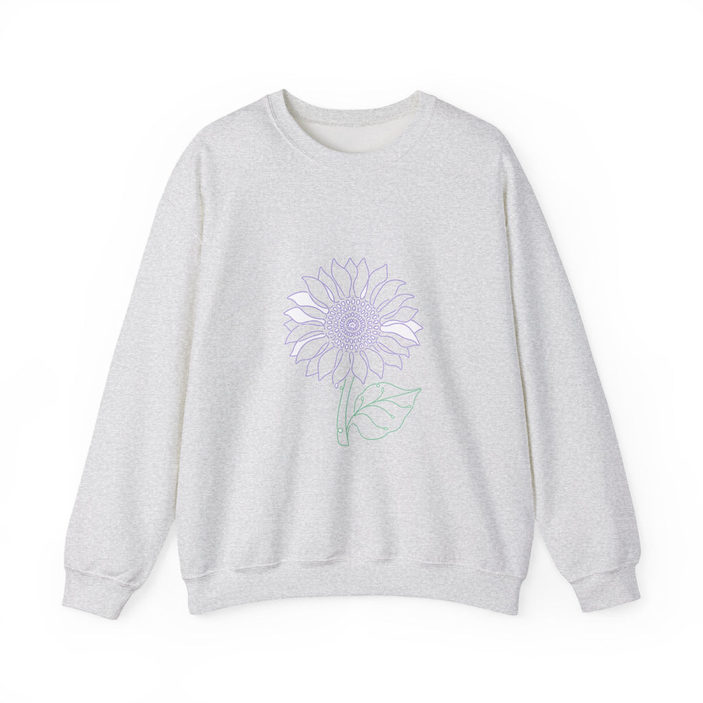 Matching Couple Sweatshirt - Sunflower & Moonflower Matching Couple Comfort Colors Crew Minimalist Art His Hers Christmas Gift - Design A